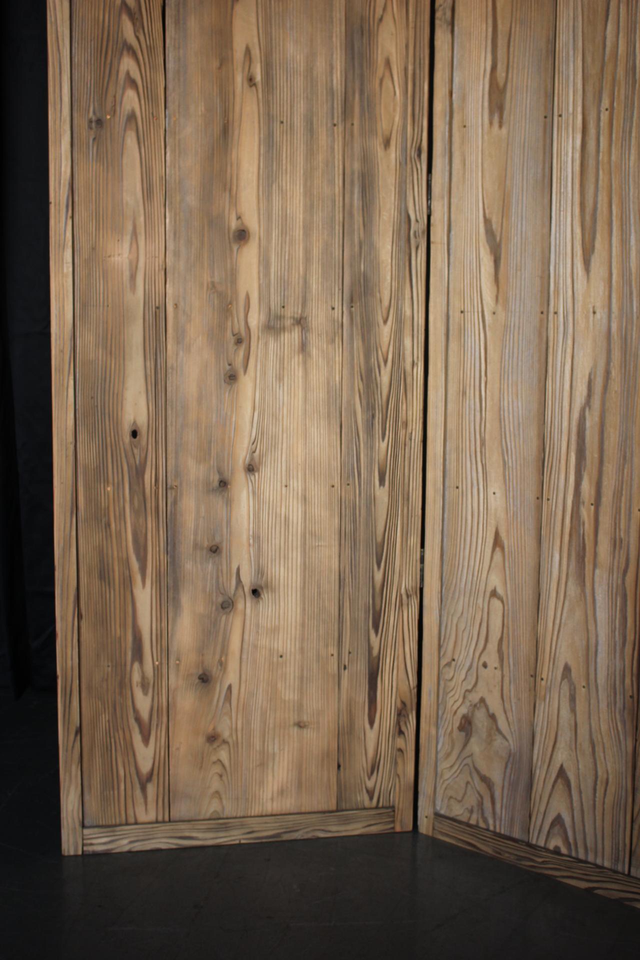 19th Century B47 Japanese antique, cedar Byobu folding screen, room dividers For Sale