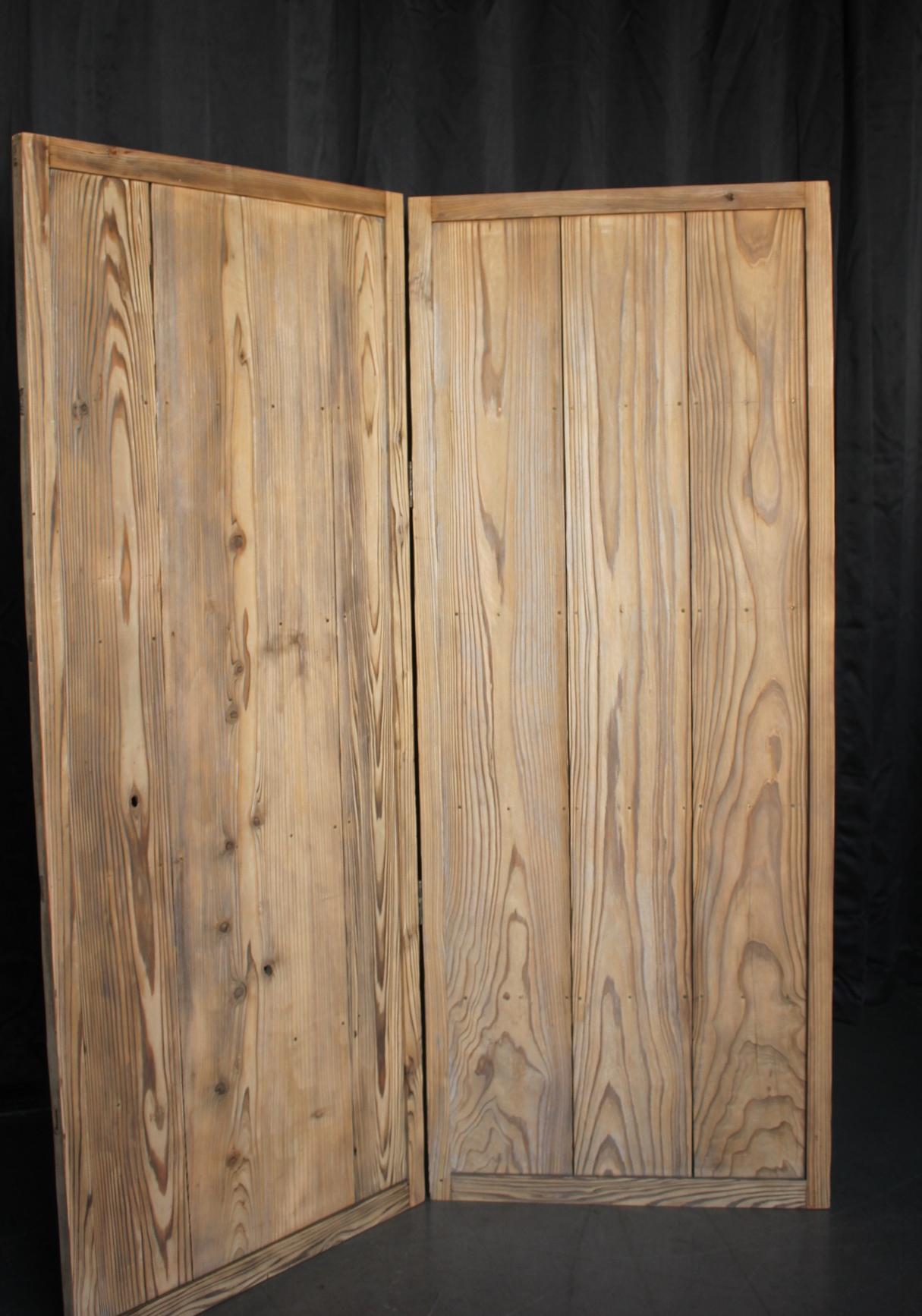 Wood B47 Japanese antique, cedar Byobu folding screen, room dividers For Sale