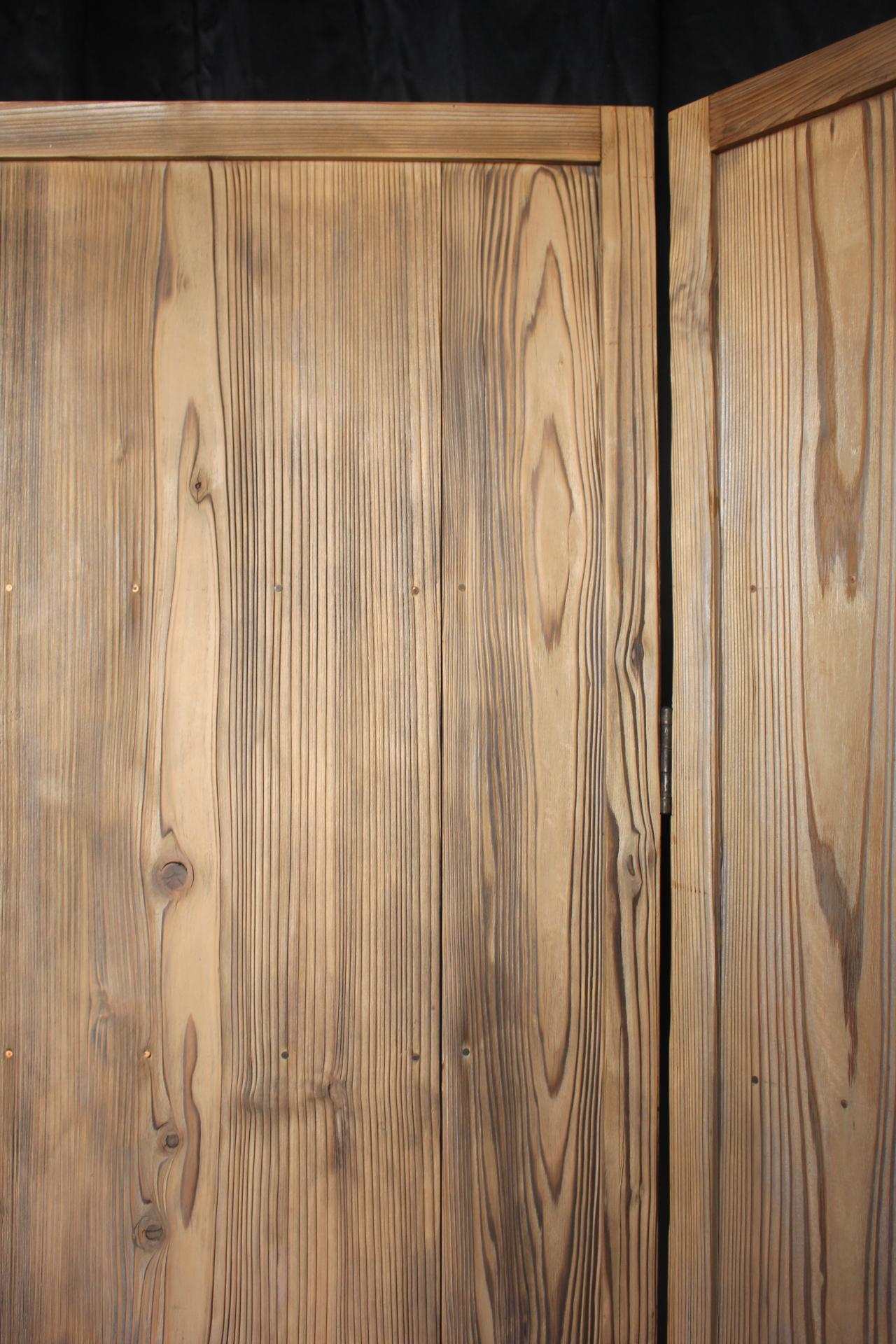 B47 Japanese antique, cedar Byobu folding screen, room dividers For Sale 2