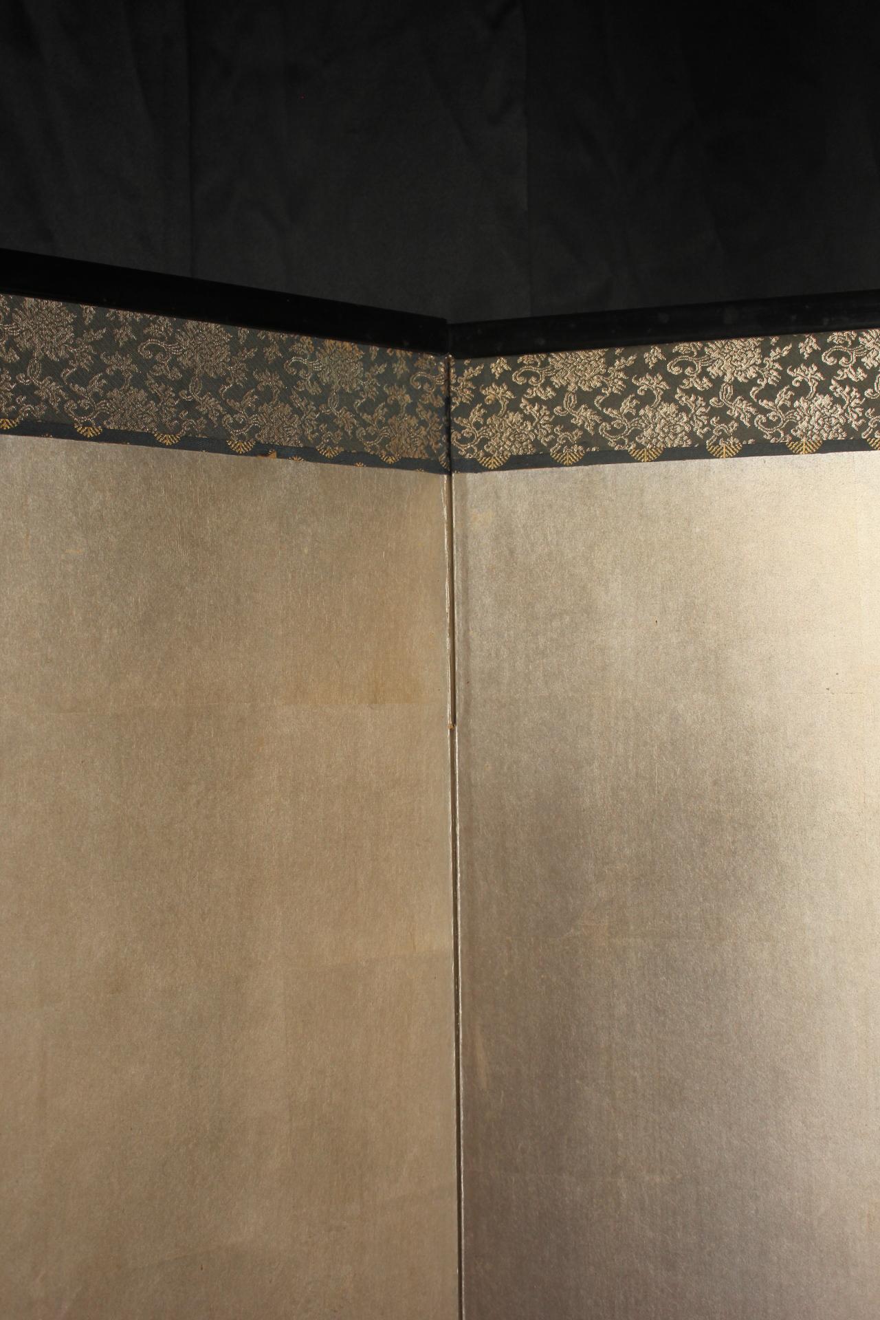 B48 Old Japanese Silver folding screen, Byobu 2panel For Sale 4