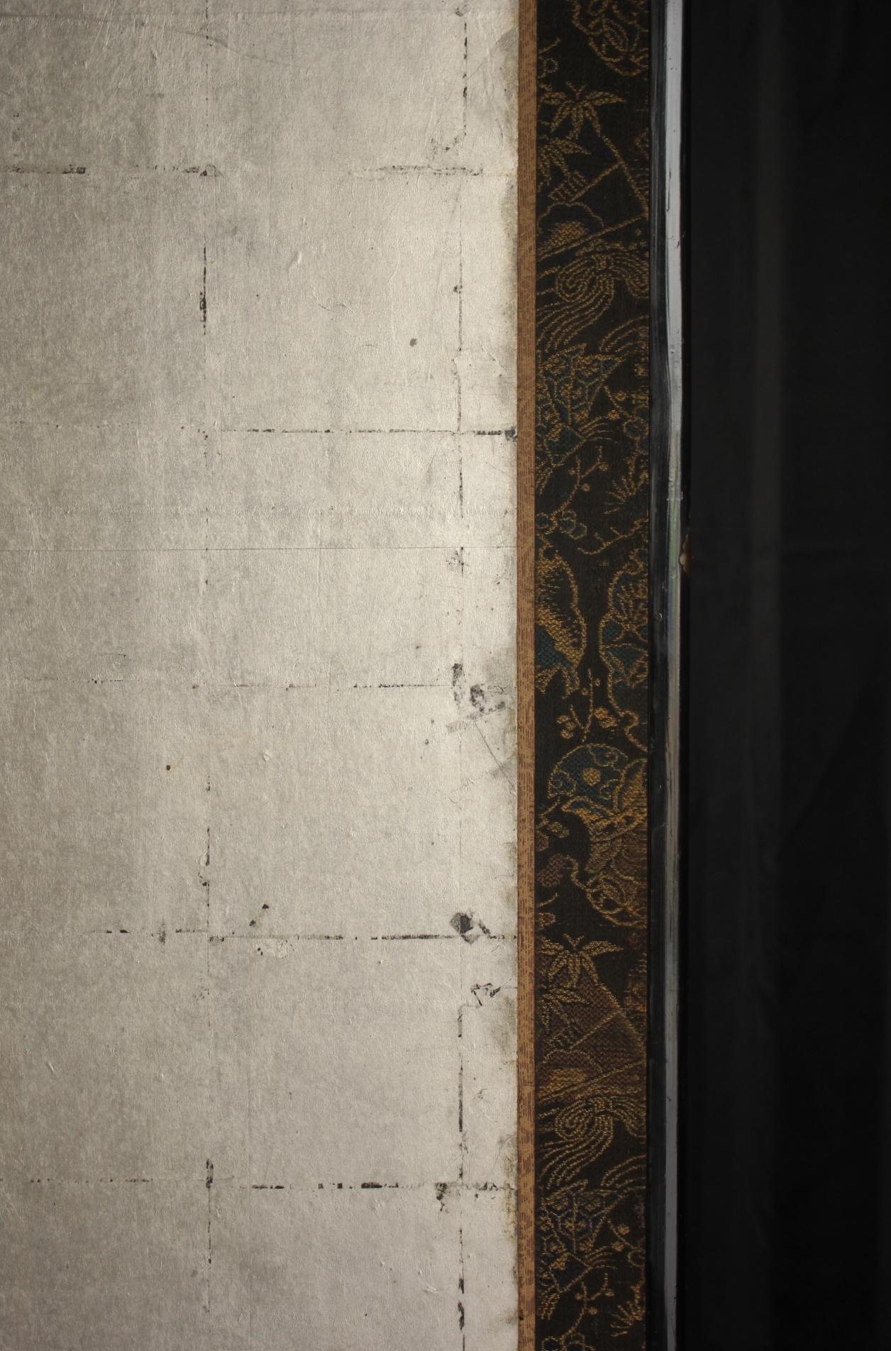 B49 Old Japanese Silver folding screen, Byobu 2panel For Sale 8