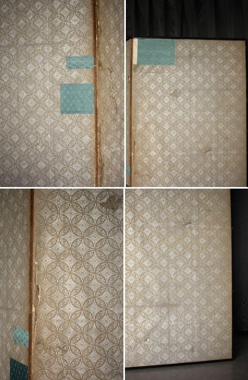 B49 Old Japanese Silver folding screen, Byobu 2panel For Sale 15