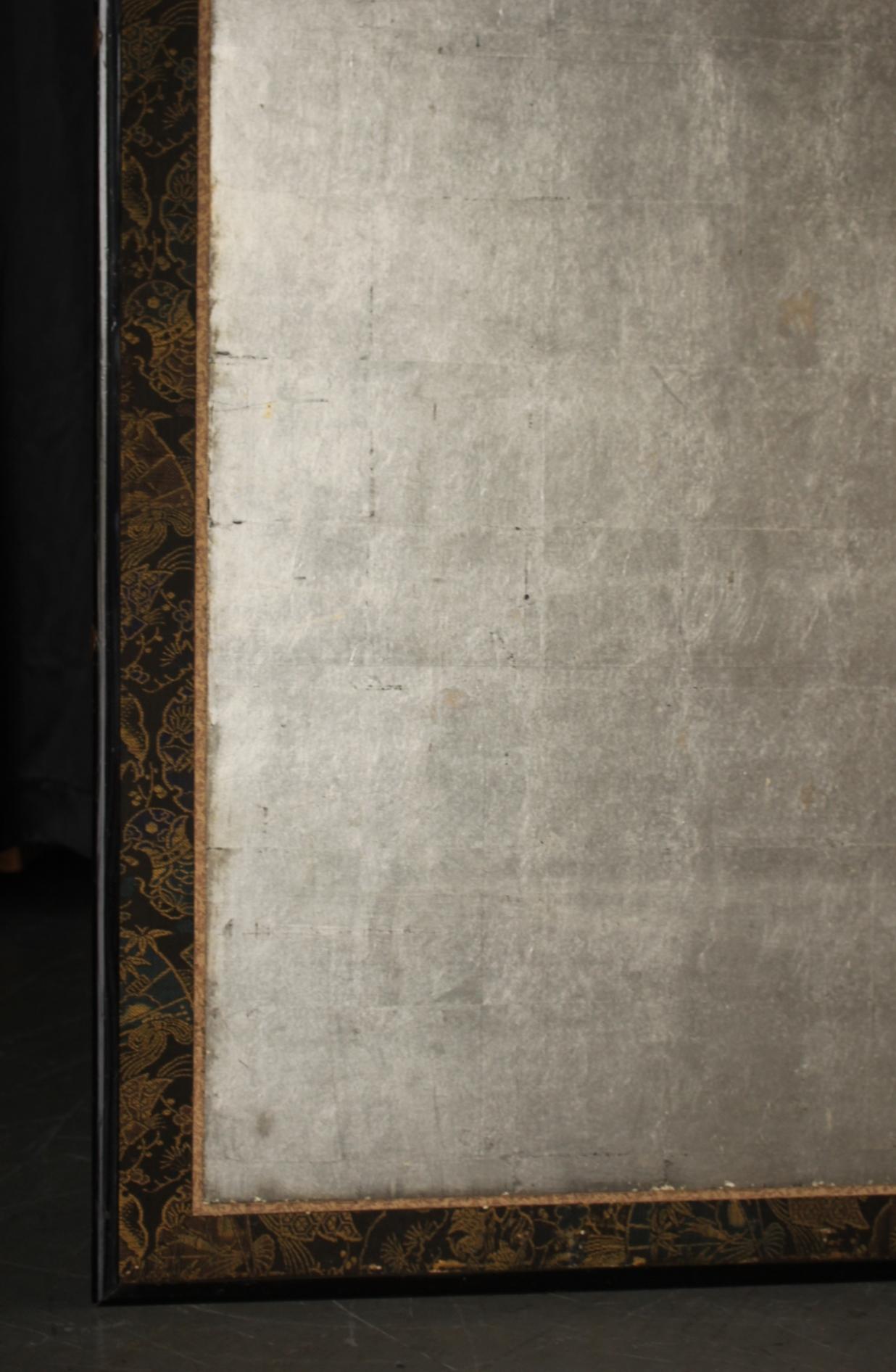 B49 Old Japanese Silver folding screen, Byobu 2panel For Sale 3