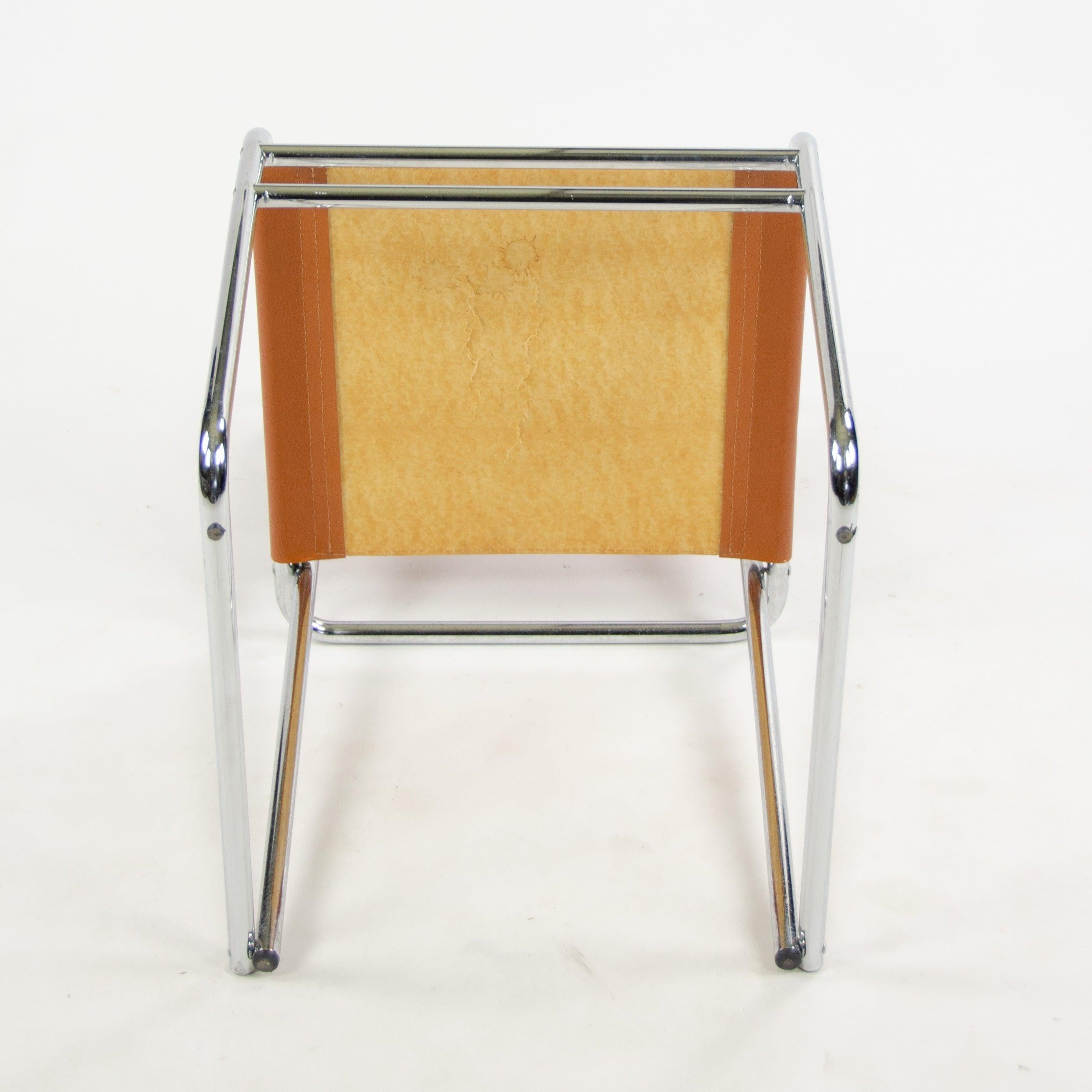 Ensemble de 4 chaises de salle à manger Bauhaus en cuir chromé B5 pour Marcel Breuer pour Tecta en vente 3