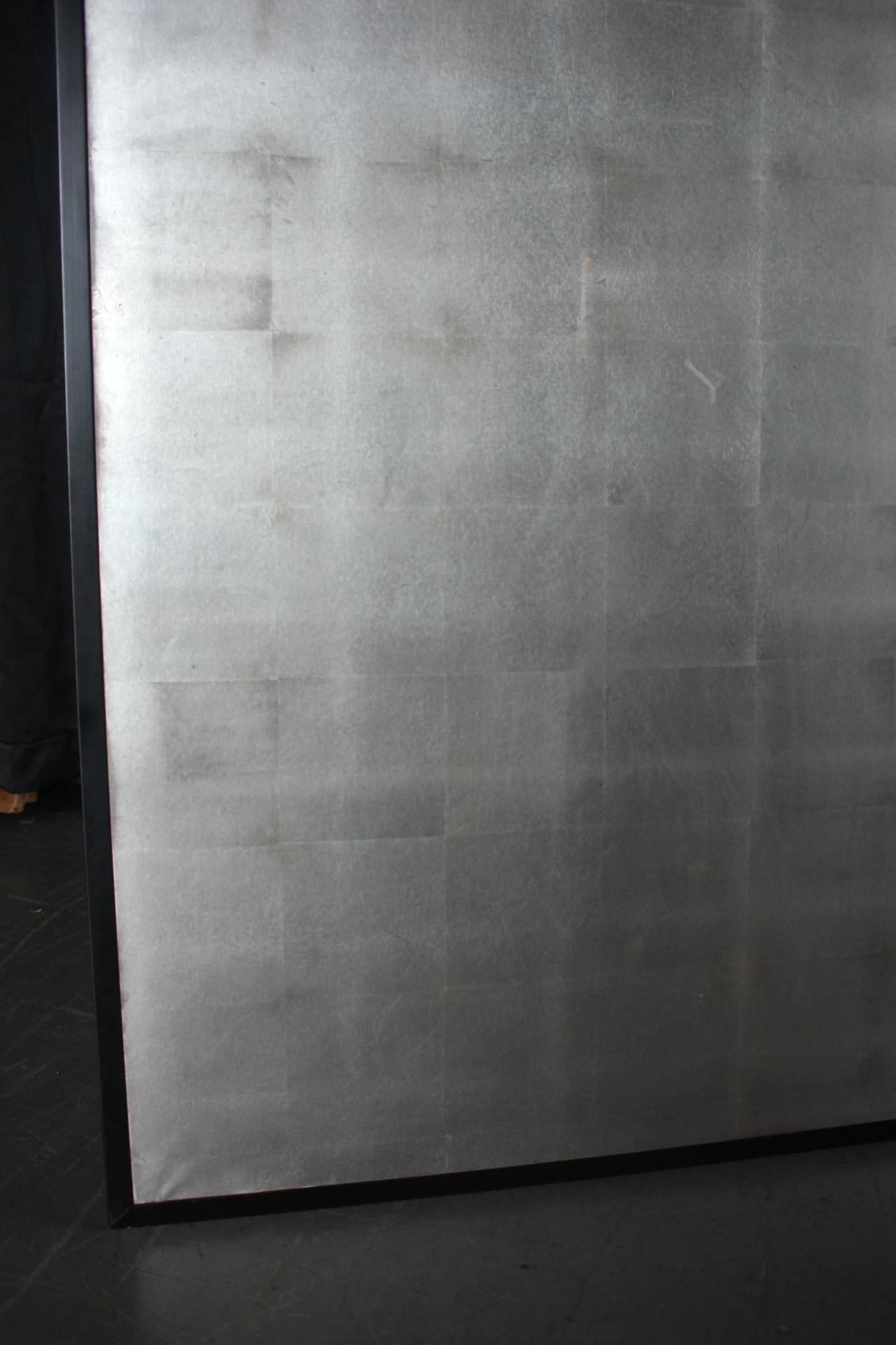 B51 Anciennes antiquités japonaises Paravent en argent, Byobu 2 panneaux en vente 7