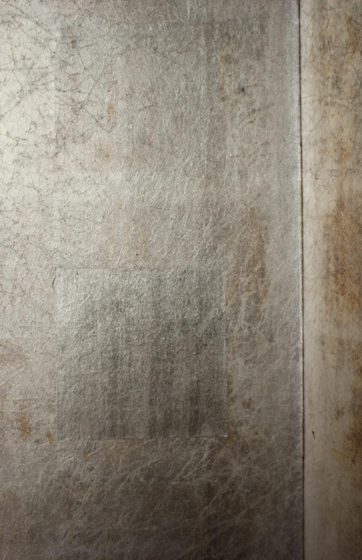 B55 Old Japanese silver paper 6panel folding screen middle size For Sale 5