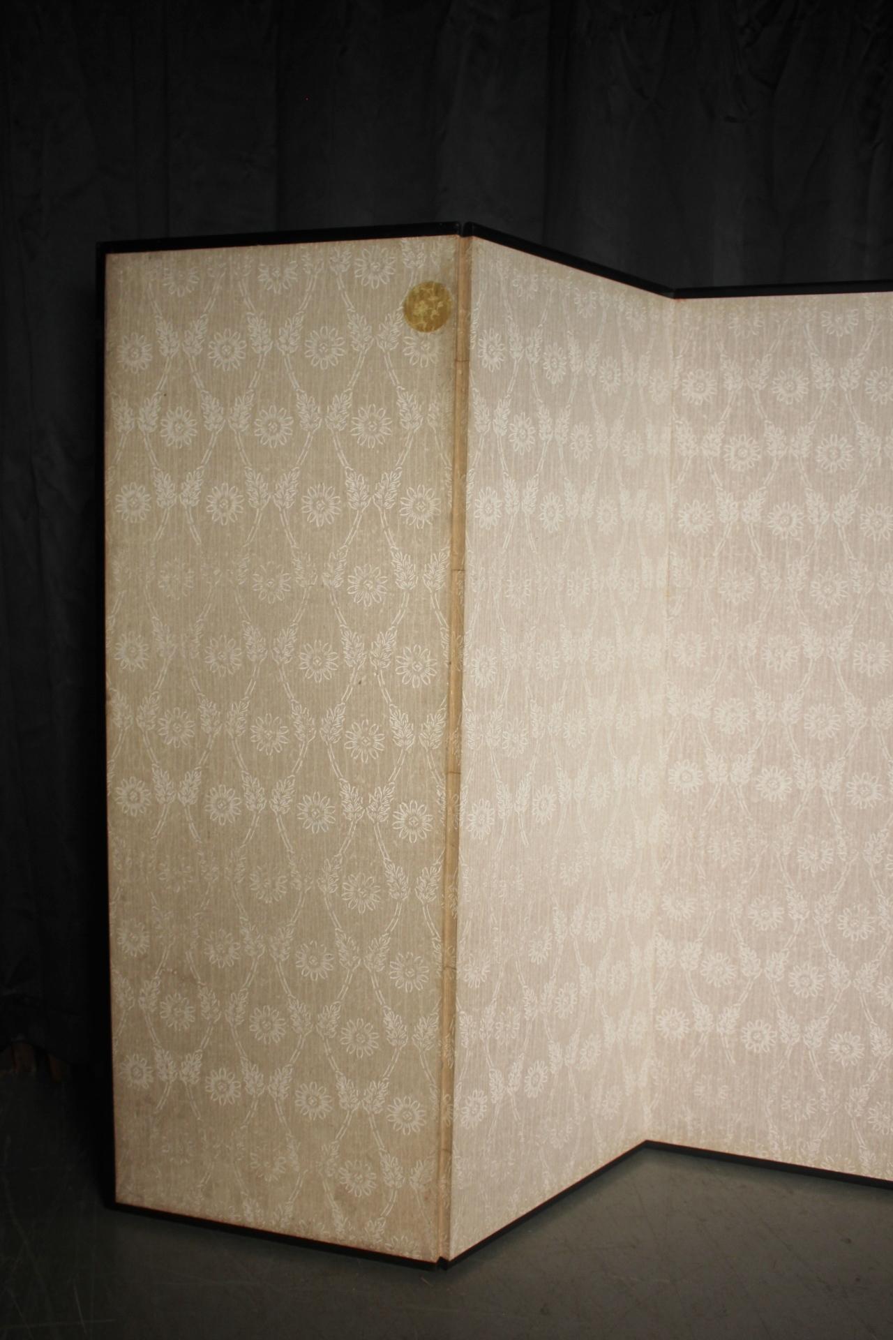 B55 Old Japanese silver paper 6panel folding screen middle size For Sale 12