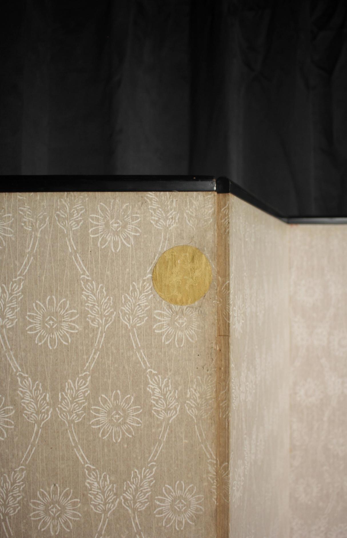 B55 Old Japanese silver paper 6panel folding screen middle size For Sale 13