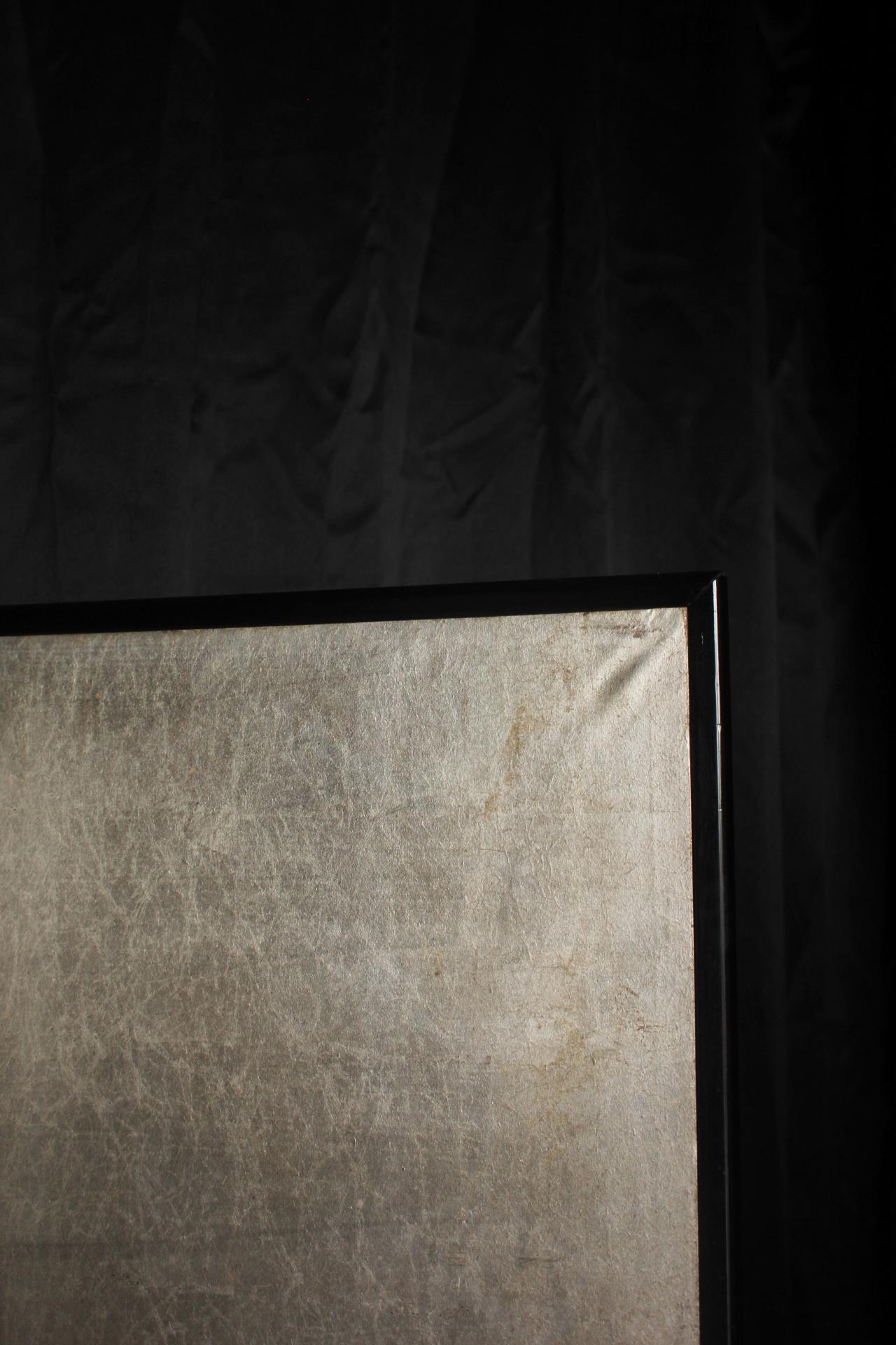 B55 Old Japanese silver paper 6panel folding screen middle size For Sale 2