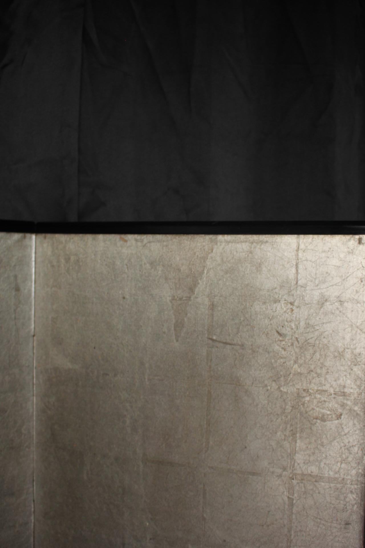 B56 Old Japanese silver paper 6panel folding screen middle size For Sale 3