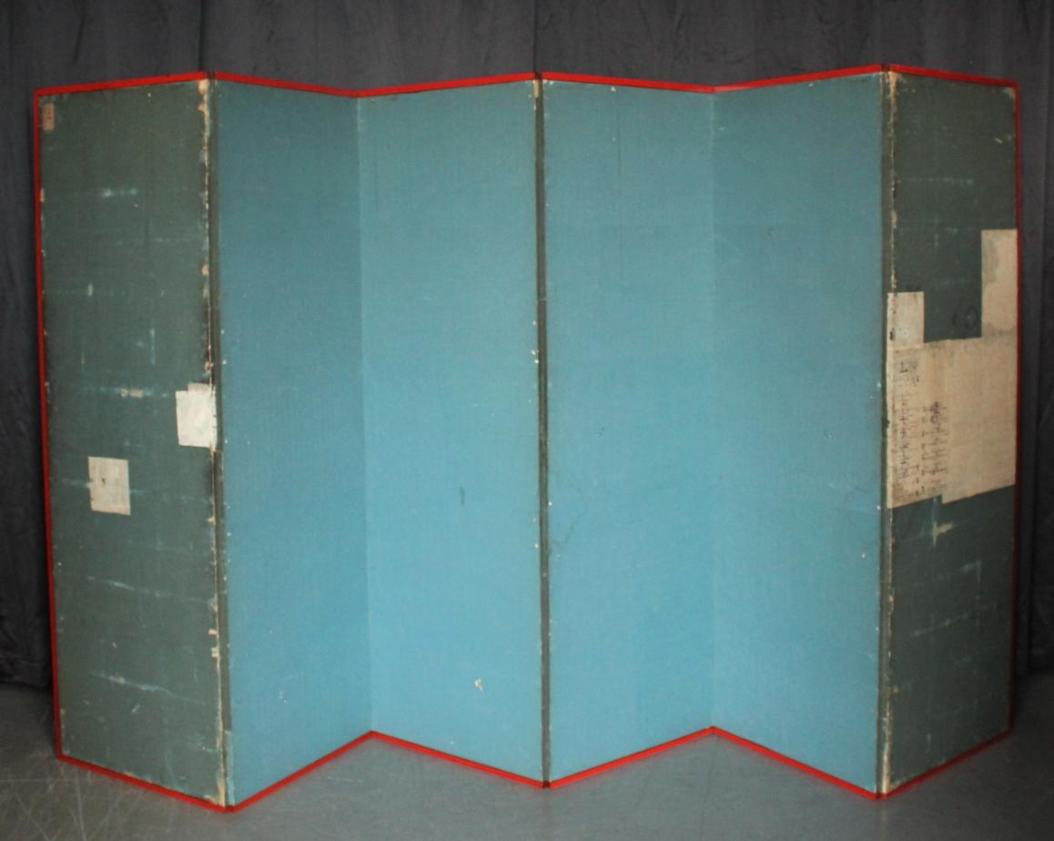 B57 Japanese Antiques Silver folding screen, 6panels, Sparrows in autumn grass For Sale 11