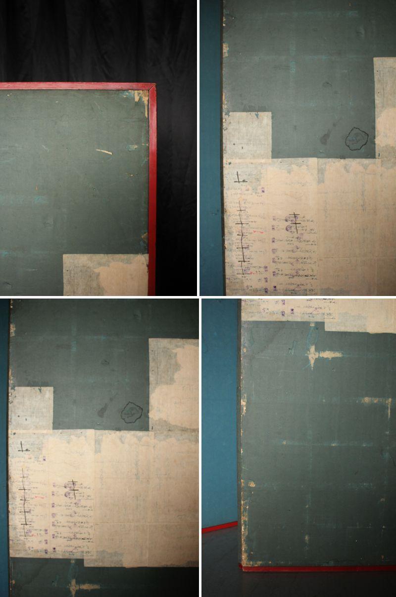 B57 Japanese Antiques Silver folding screen, 6panels, Sparrows in autumn grass For Sale 14