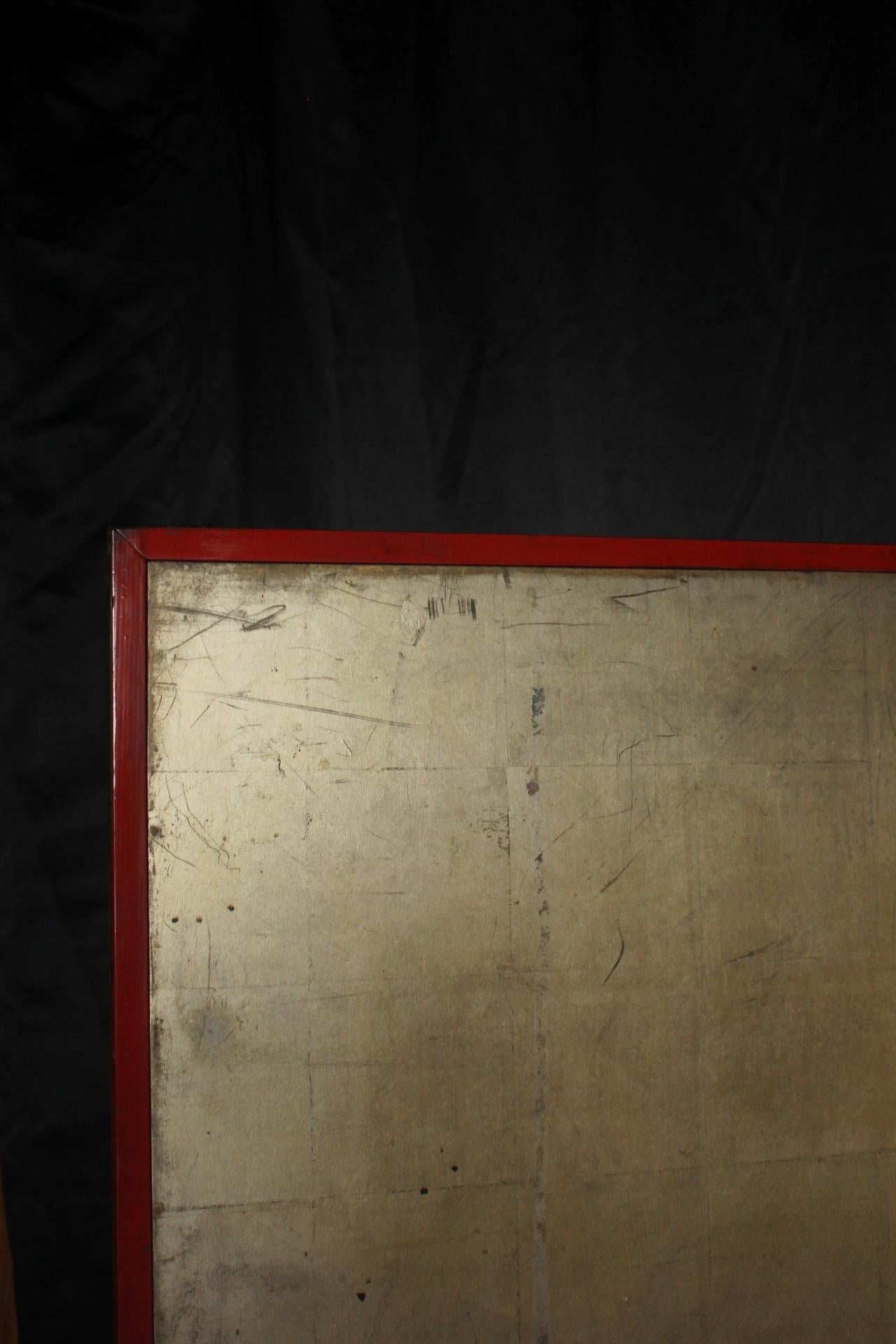 20th Century B57 Japanese Antiques Silver folding screen, 6panels, Sparrows in autumn grass For Sale