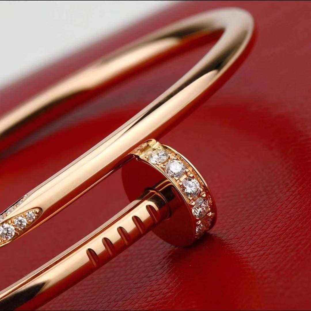Cartier JUSTE UN CLOU Diamond Bracelet Rose Gold Size 17 2