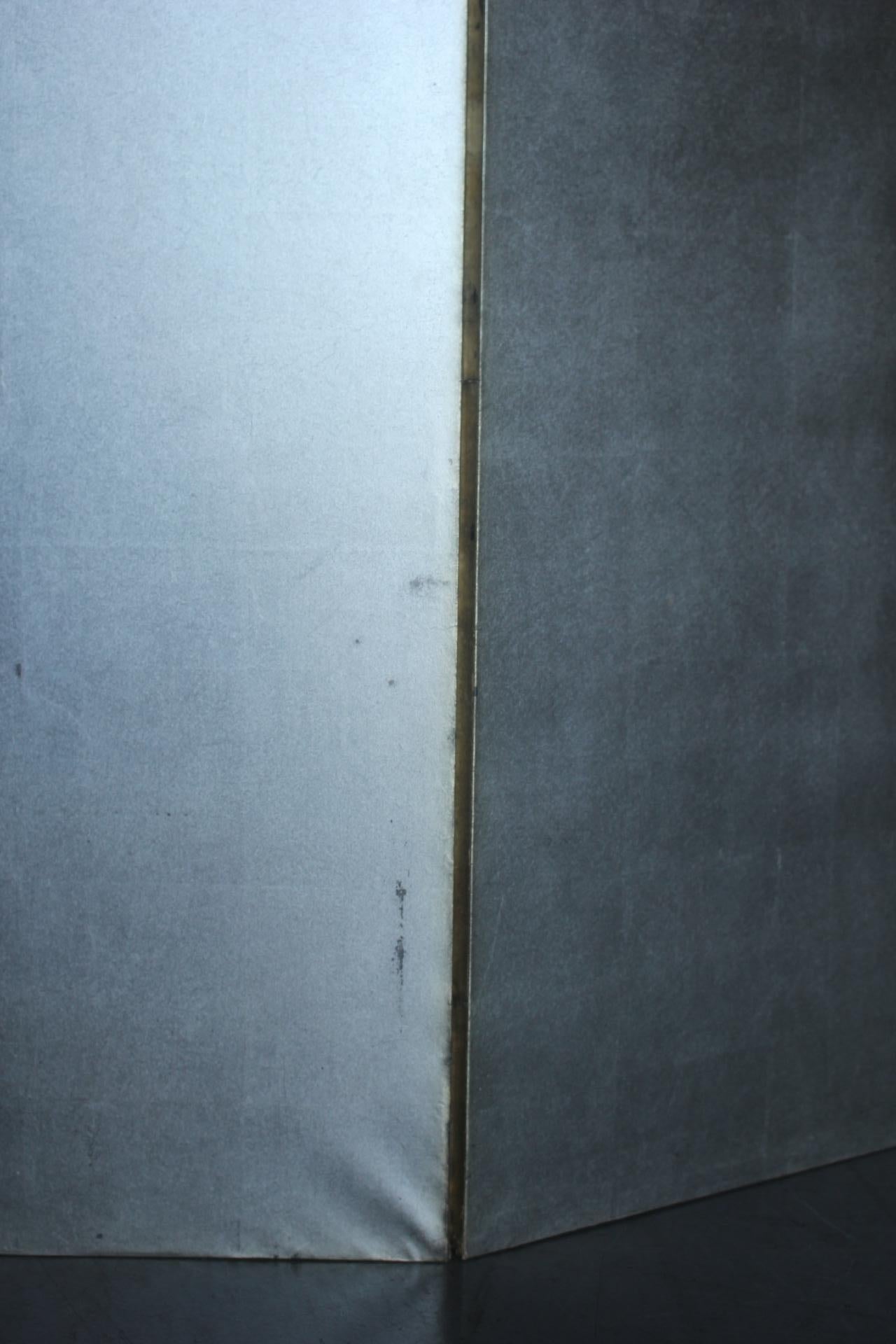 B70 Antiguos 6 paneles japoneses, Papel de plata, Pantalla plegable, sin marco en venta 7