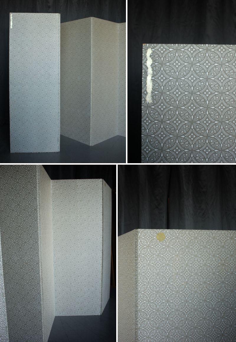 B70 Antiguos 6 paneles japoneses, Papel de plata, Pantalla plegable, sin marco en venta 12