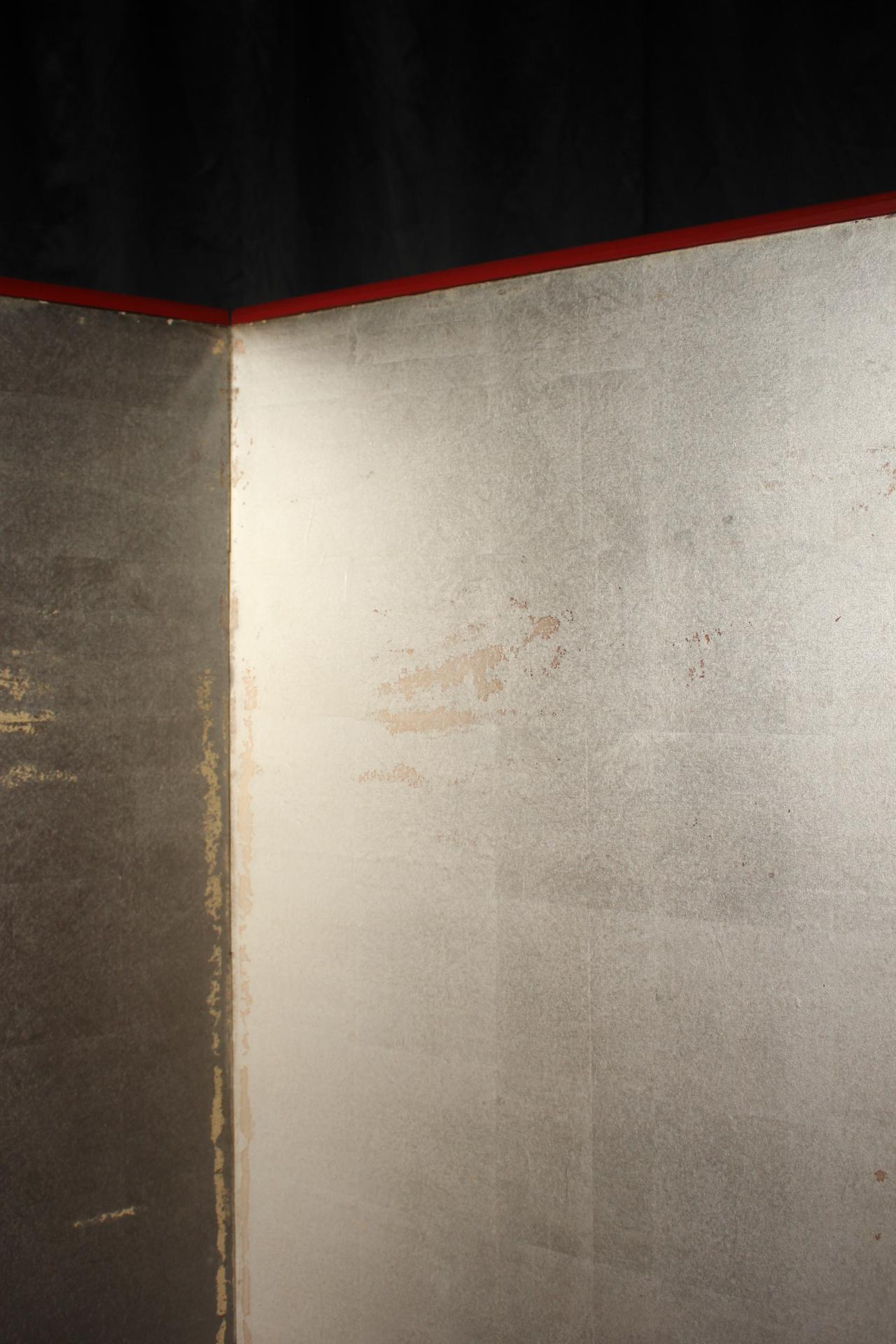 B73 Altjapanisch 6Tafeln, Silberpapier, Foldescreen, rot umrandet im Angebot 6