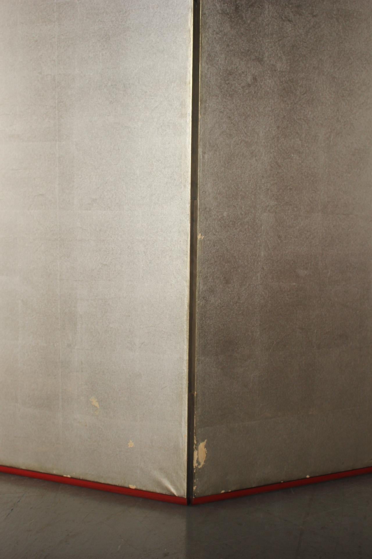 B73 Altjapanisch 6Tafeln, Silberpapier, Foldescreen, rot umrandet im Angebot 7