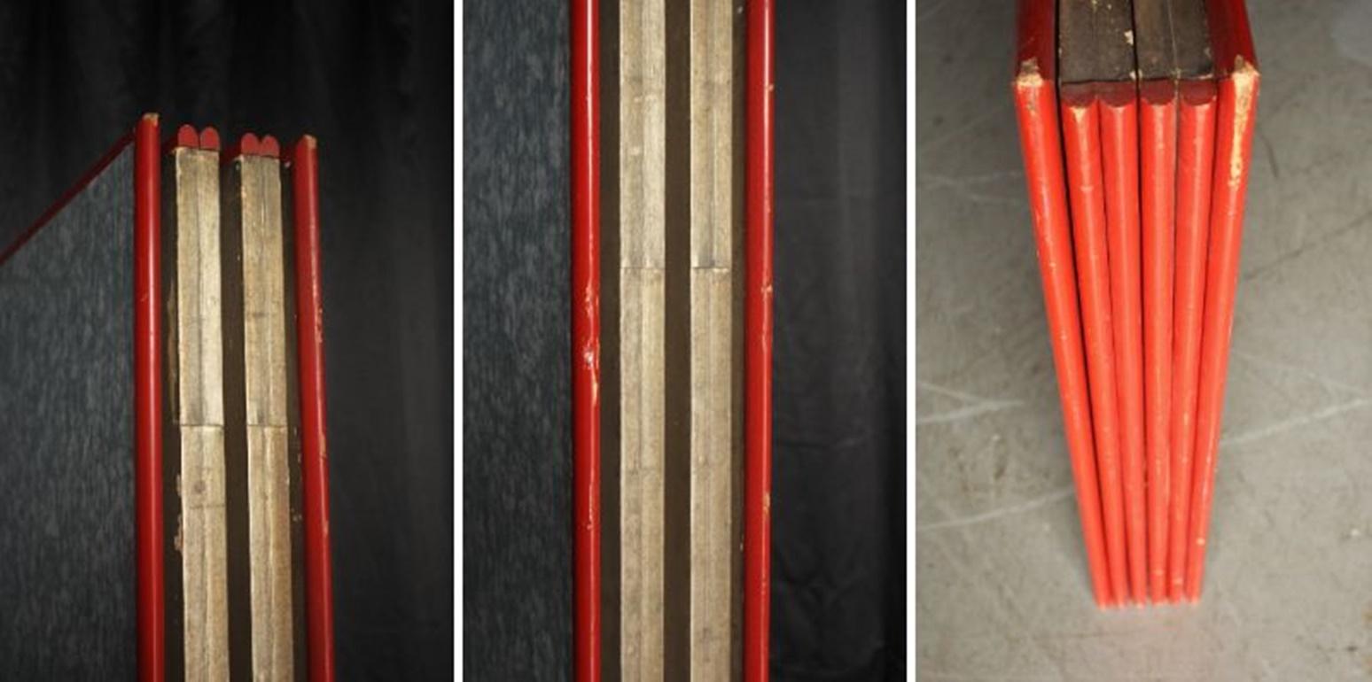 B73 Altjapanisch 6Tafeln, Silberpapier, Foldescreen, rot umrandet im Angebot 10