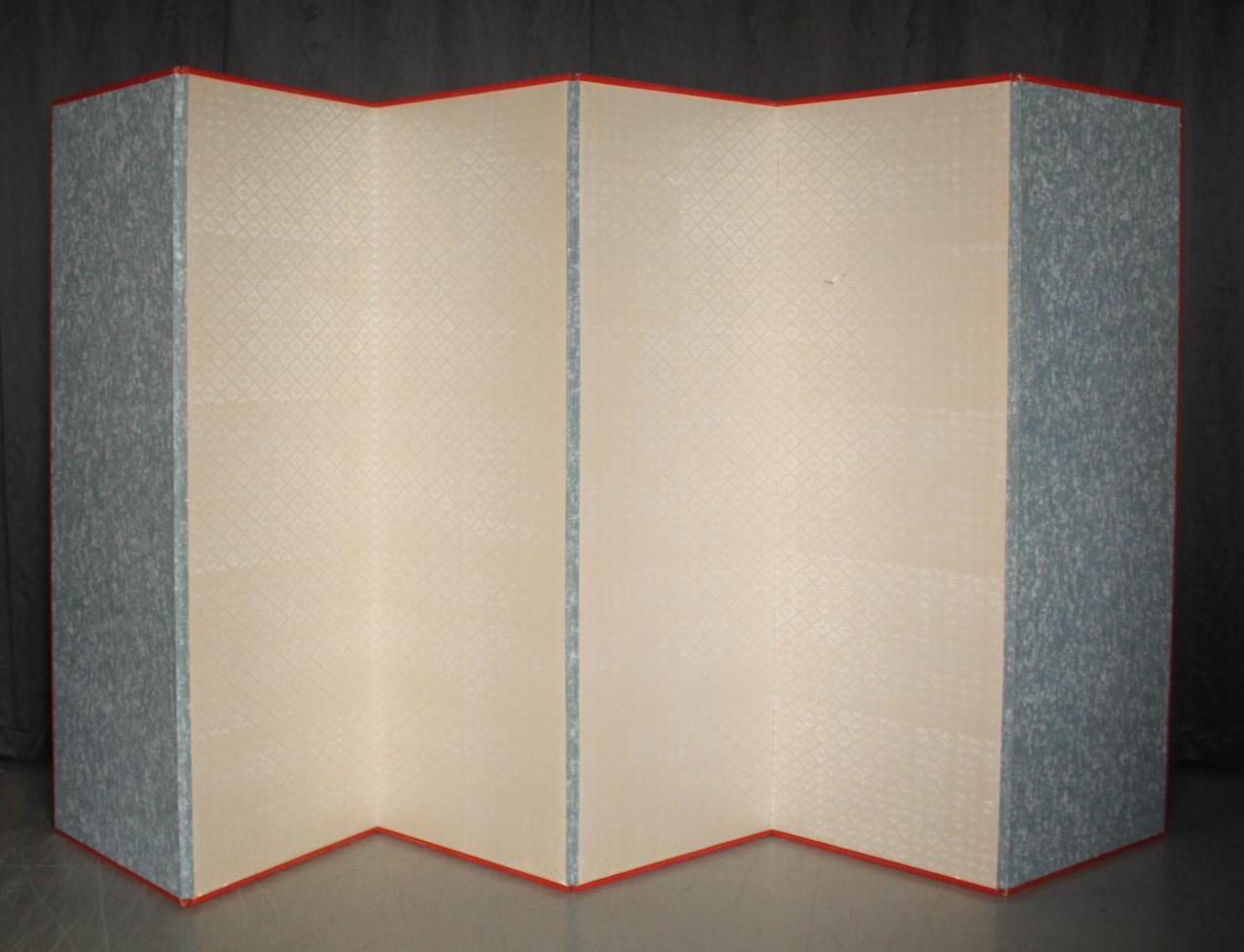 B73 Altjapanisch 6Tafeln, Silberpapier, Foldescreen, rot umrandet im Angebot 11