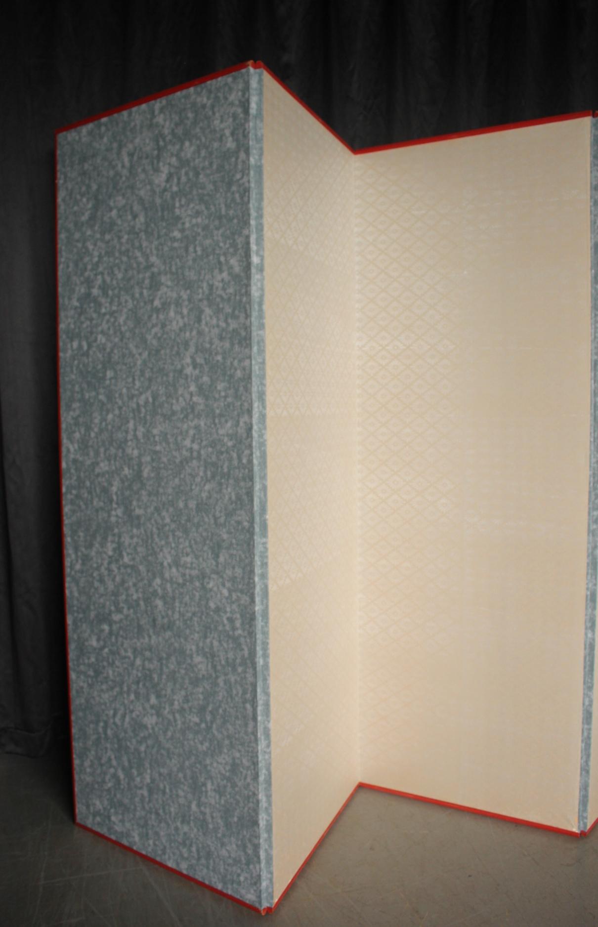 B73 Altjapanisch 6Tafeln, Silberpapier, Foldescreen, rot umrandet im Angebot 12