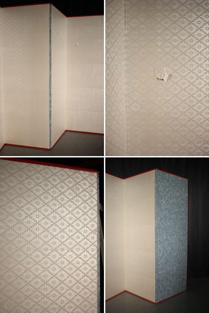 B73 Altjapanisch 6Tafeln, Silberpapier, Foldescreen, rot umrandet im Angebot 13