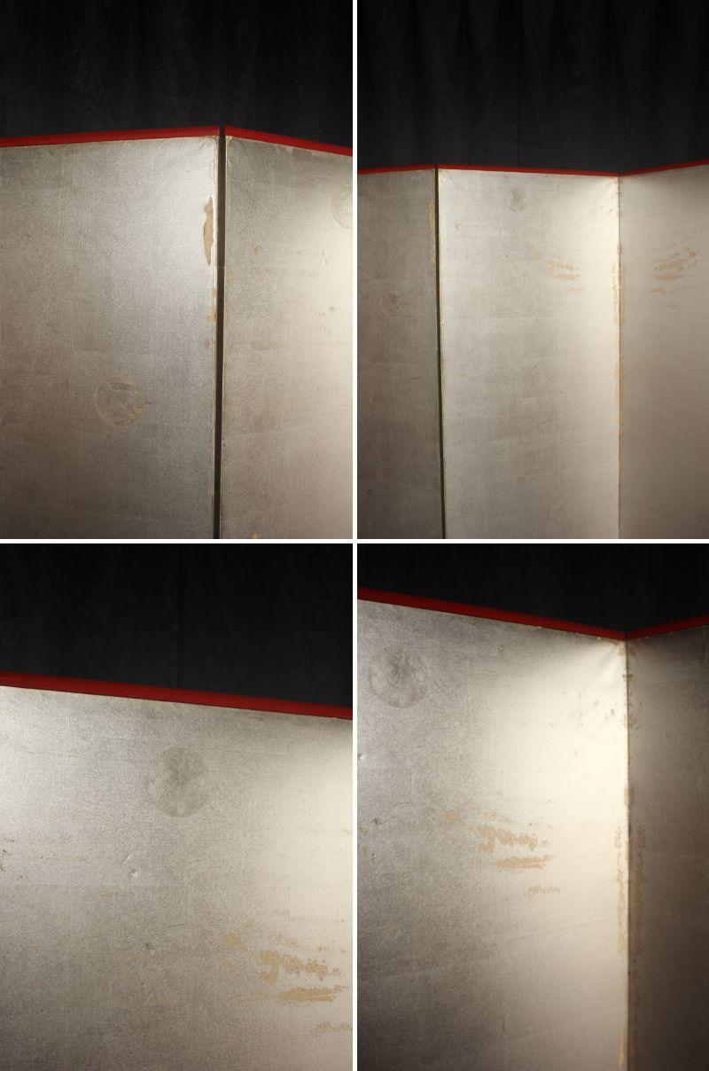 B73 Altjapanisch 6Tafeln, Silberpapier, Foldescreen, rot umrandet im Angebot 1