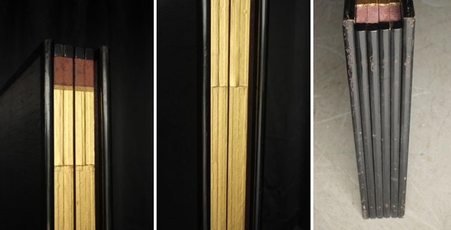 B77 Antiguo biombo japonés de 6 paneles, Halconero en venta 11