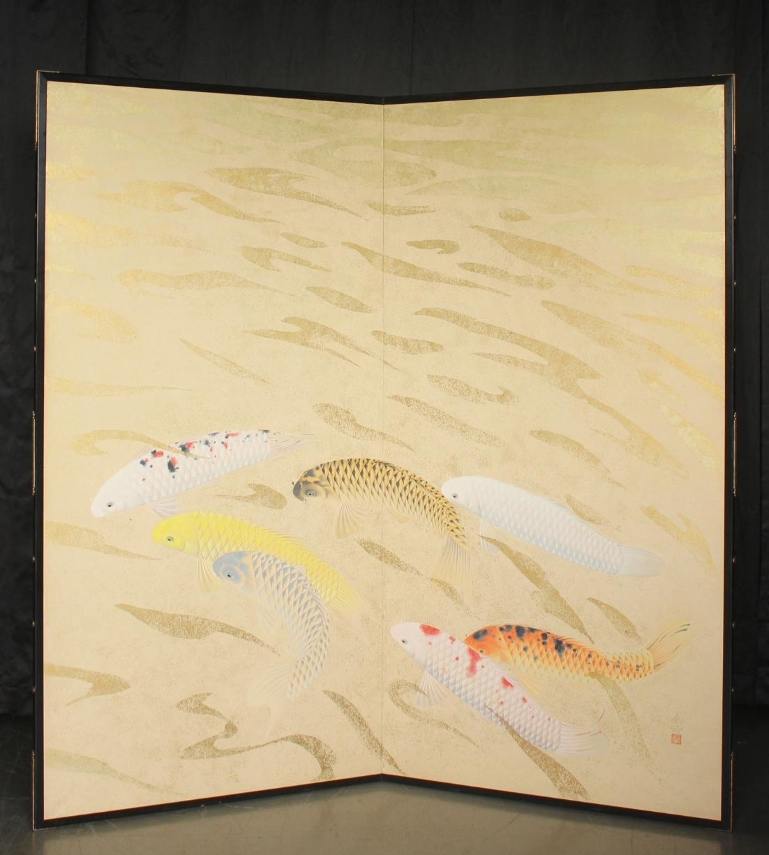 Tamaño sin plegar: 1740 x 1710 x 20 mm
Plegable: 870 x 1710 x 40 mm, 9 kg
Tamaño estimado tras el embalaje (intercalado entre contrachapado de 9 mm): 
15 cm x 94 cm x 180 cm  Peso 40KG

Un hermoso biombo de estilo japonés.
Representa varios tipos de