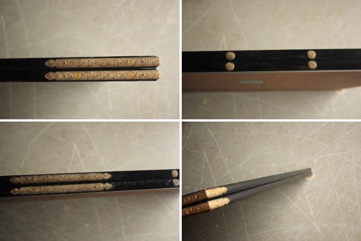 B80 Old Japanese Art two folding screens, Byobu 2panel, Carp in flowing water en venta 13