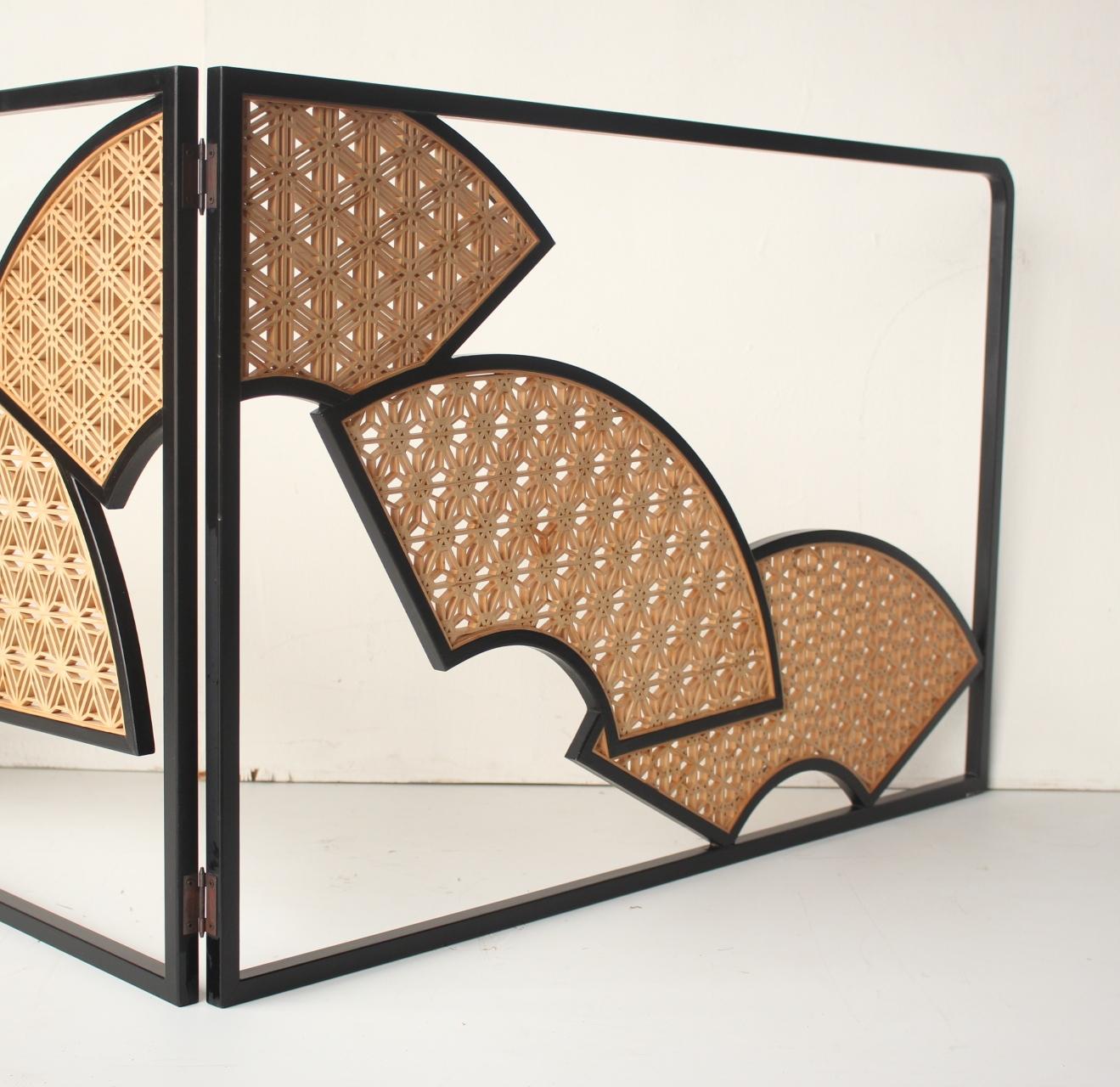 B83 Kumiko Folding Screen Teezeremonie-Utensilien im Angebot 8