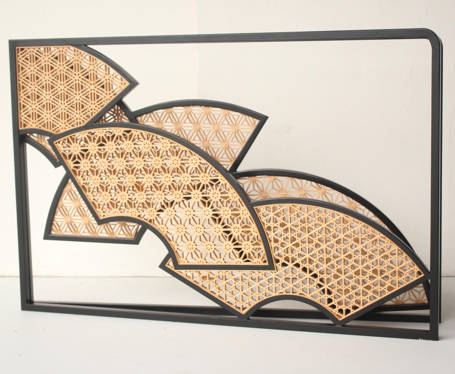 B83 Kumiko Folding Screen Teezeremonie-Utensilien im Angebot 10