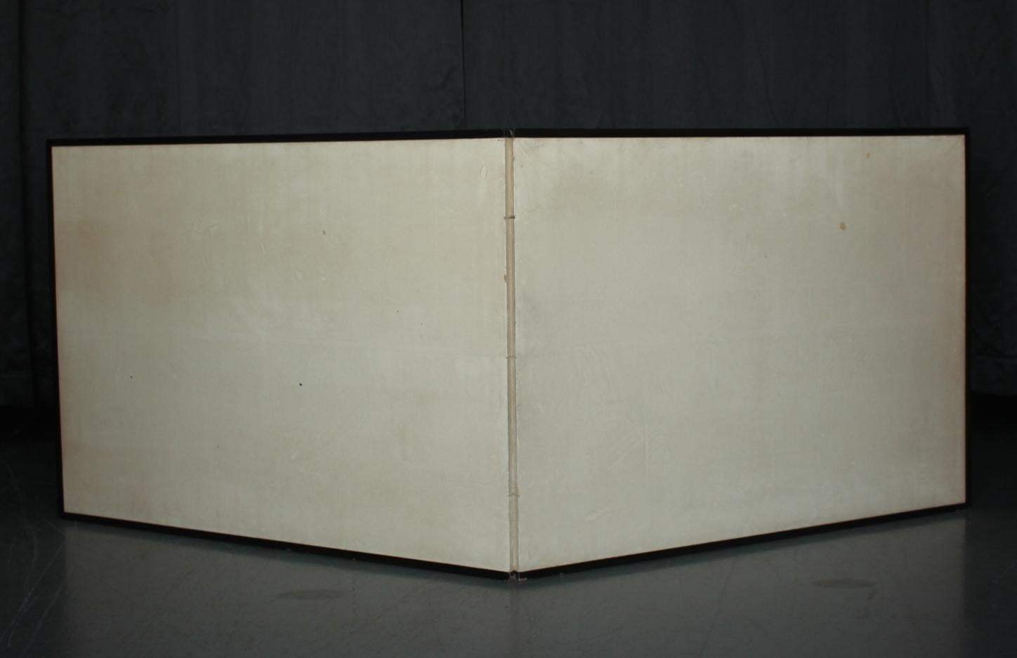 B84 Japanese art, Ink painting on gold folding screen, Sailor, 2-panel im Angebot 4