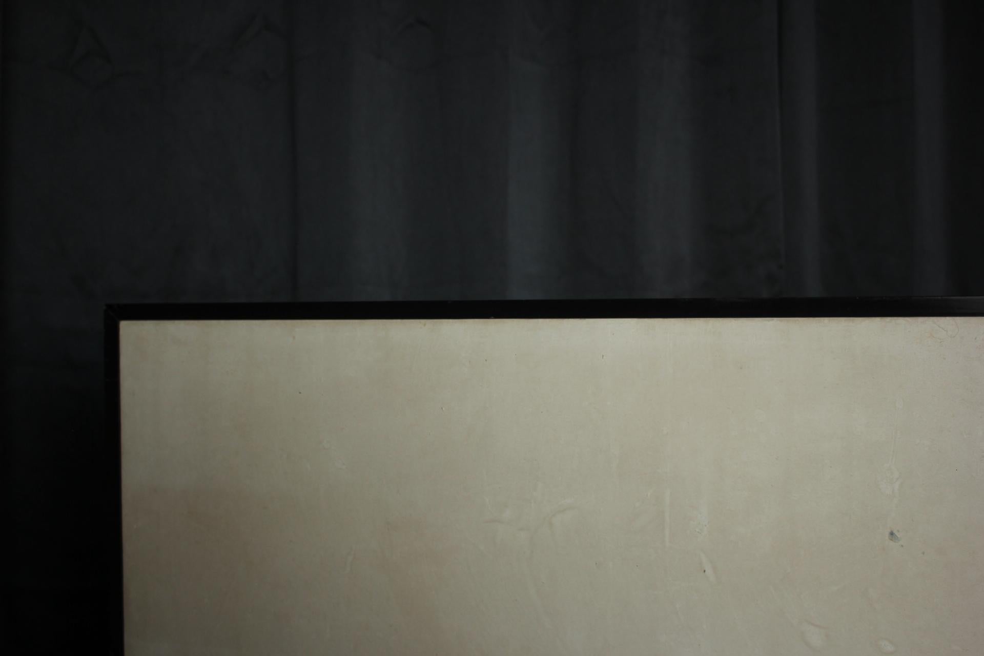 B84 Japanese art, Ink painting on gold folding screen, Sailor, 2-panel im Angebot 5