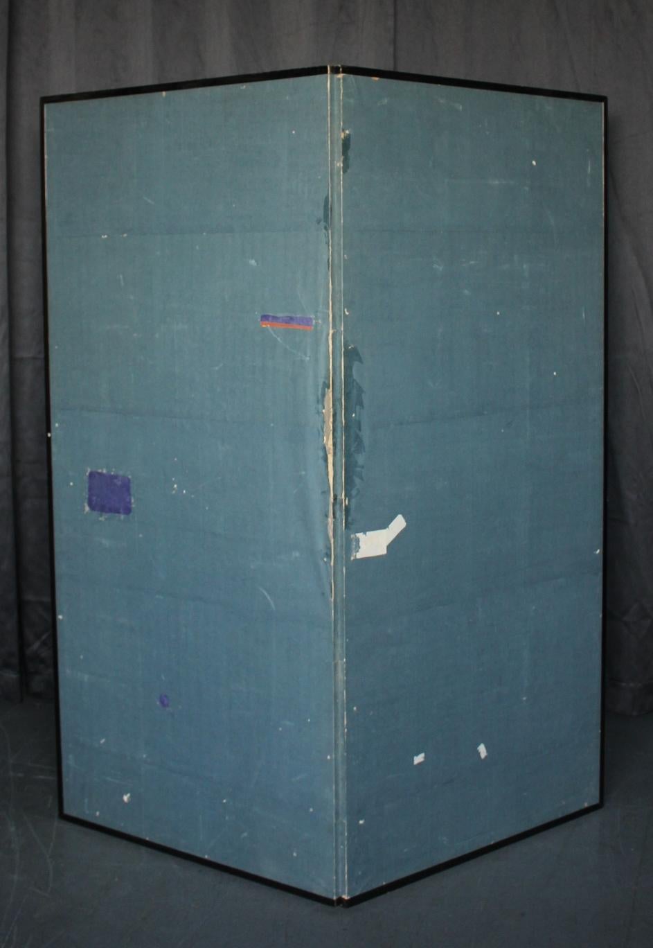 B87 Japanische Antiquitäten Kunst, Chrysantheme und Silber Hintergrund Bildschirm Byobu im Angebot 11