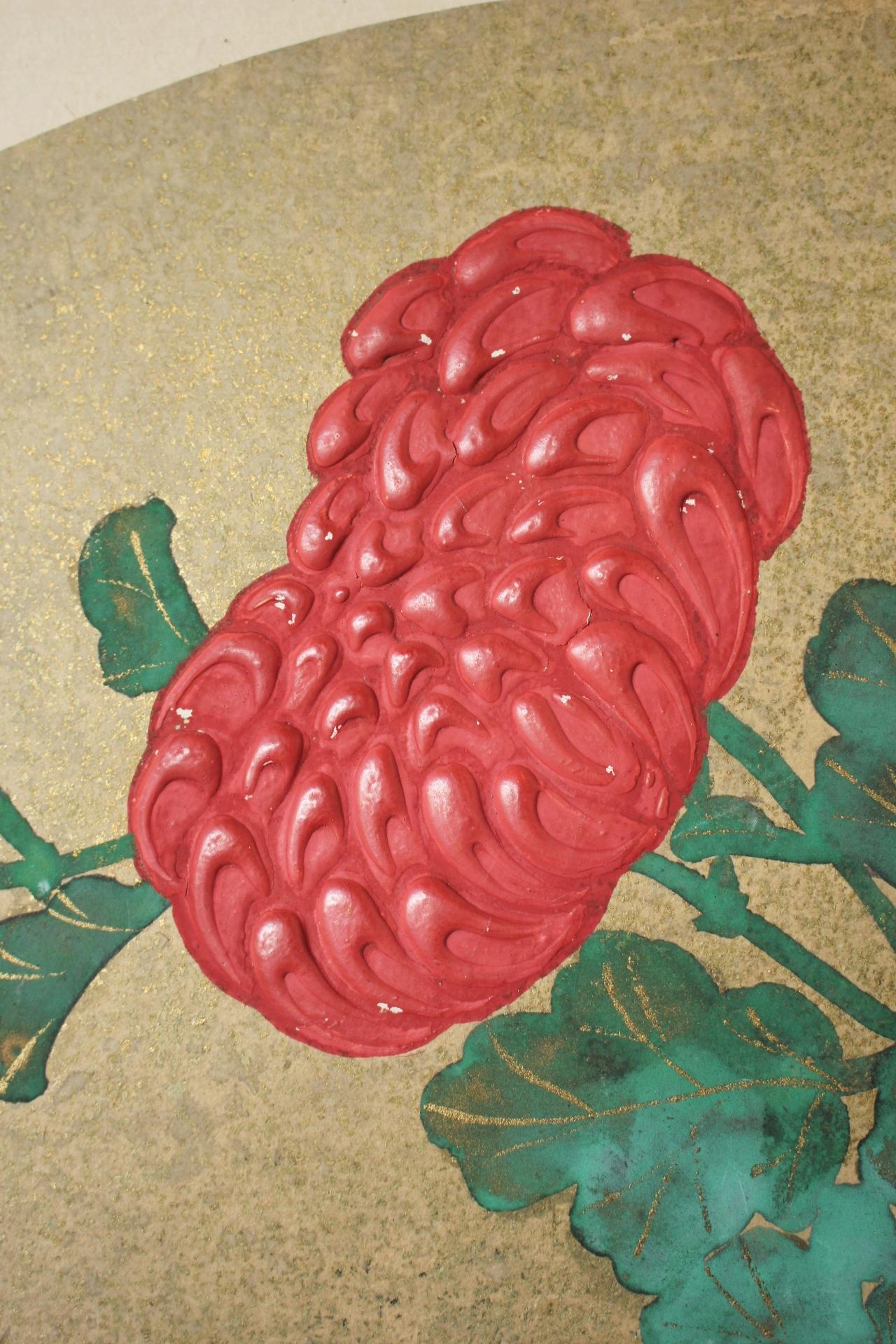 B87 Japanische Antiquitäten Kunst, Chrysantheme und Silber Hintergrund Bildschirm Byobu im Angebot 3