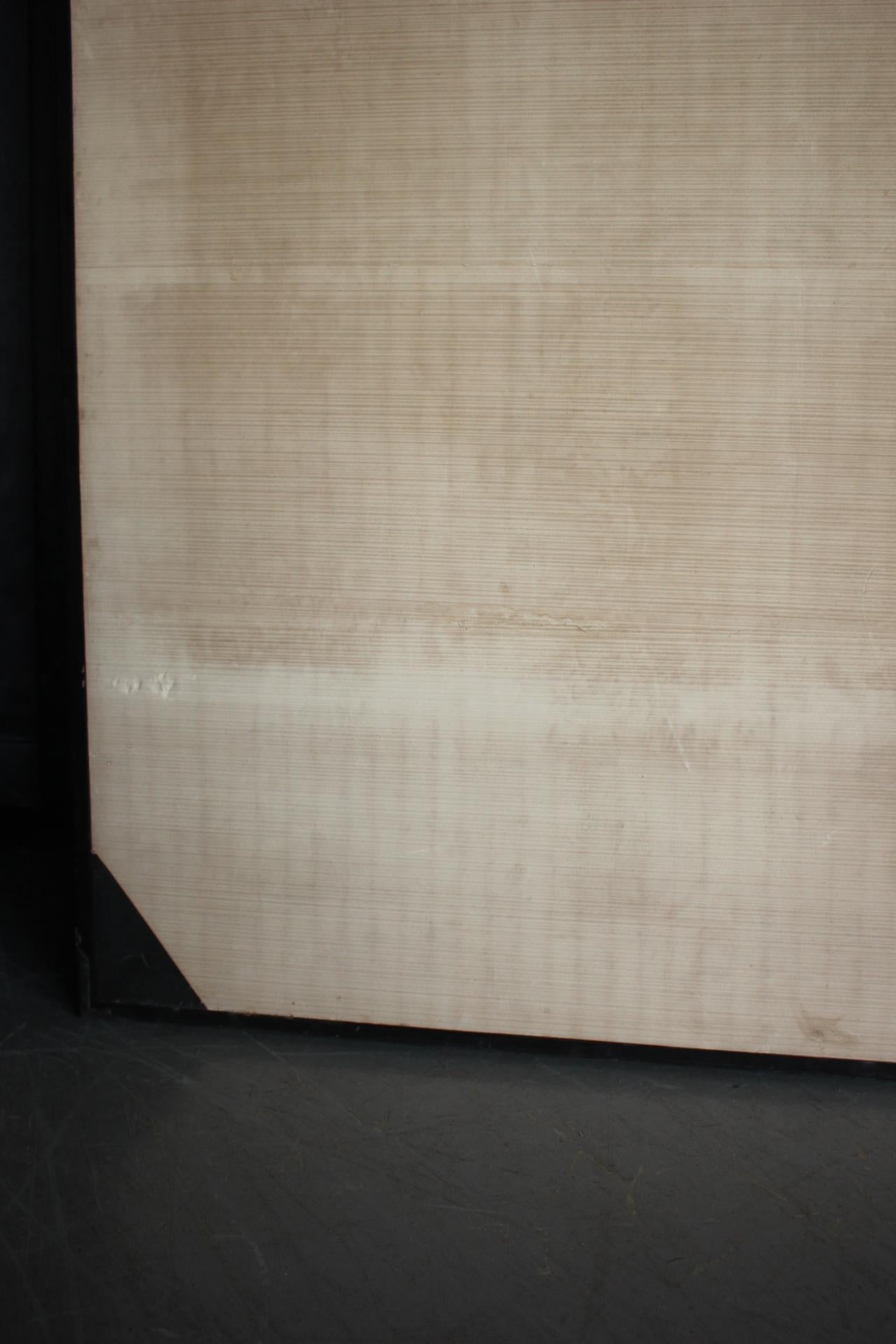 B88 Japanische Antiquitäten Kunst, Silber Hintergrund Bildschirm Byobu im Angebot 11