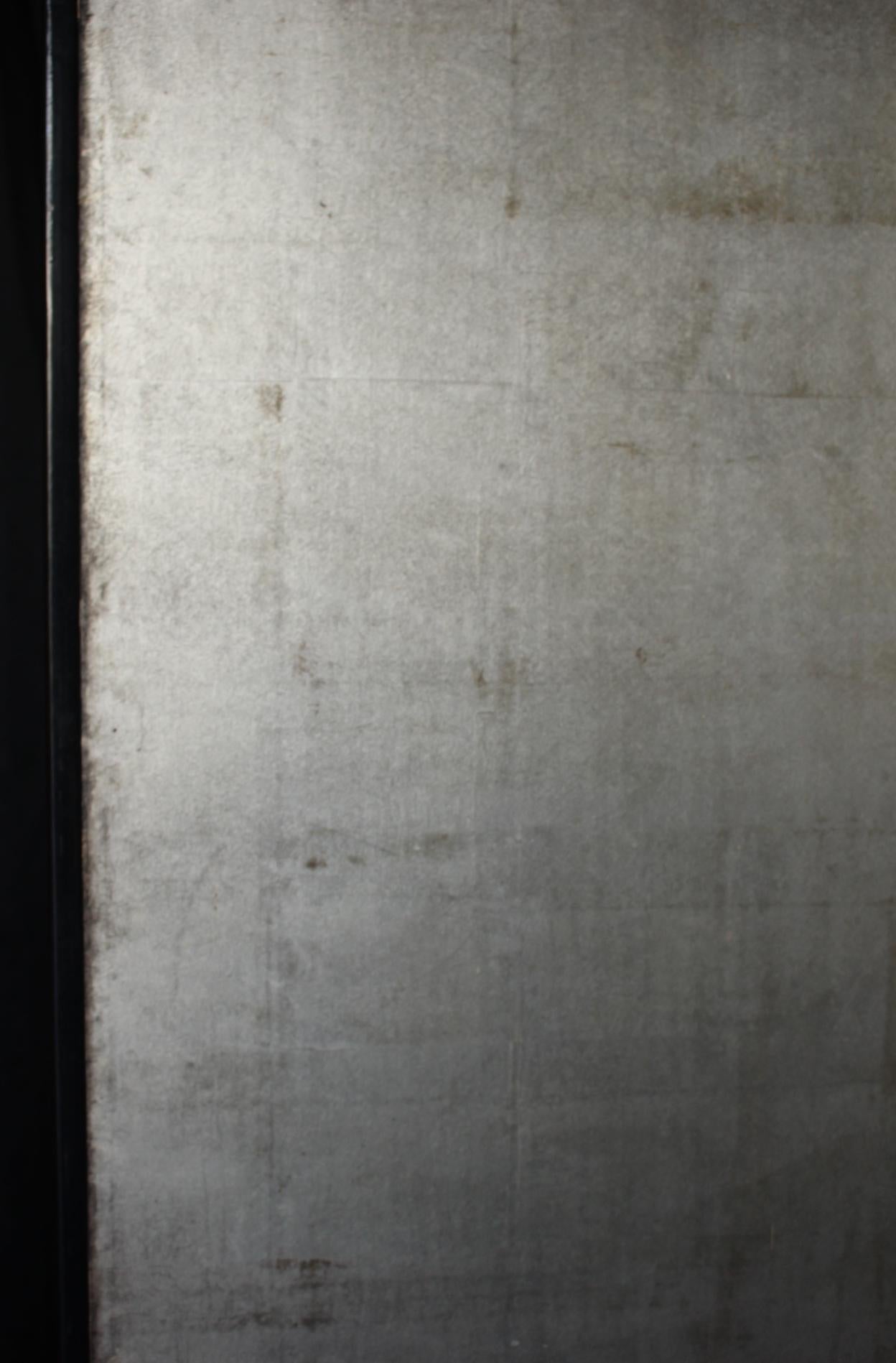 B88 Japanische Antiquitäten Kunst, Silber Hintergrund Bildschirm Byobu (Papier) im Angebot