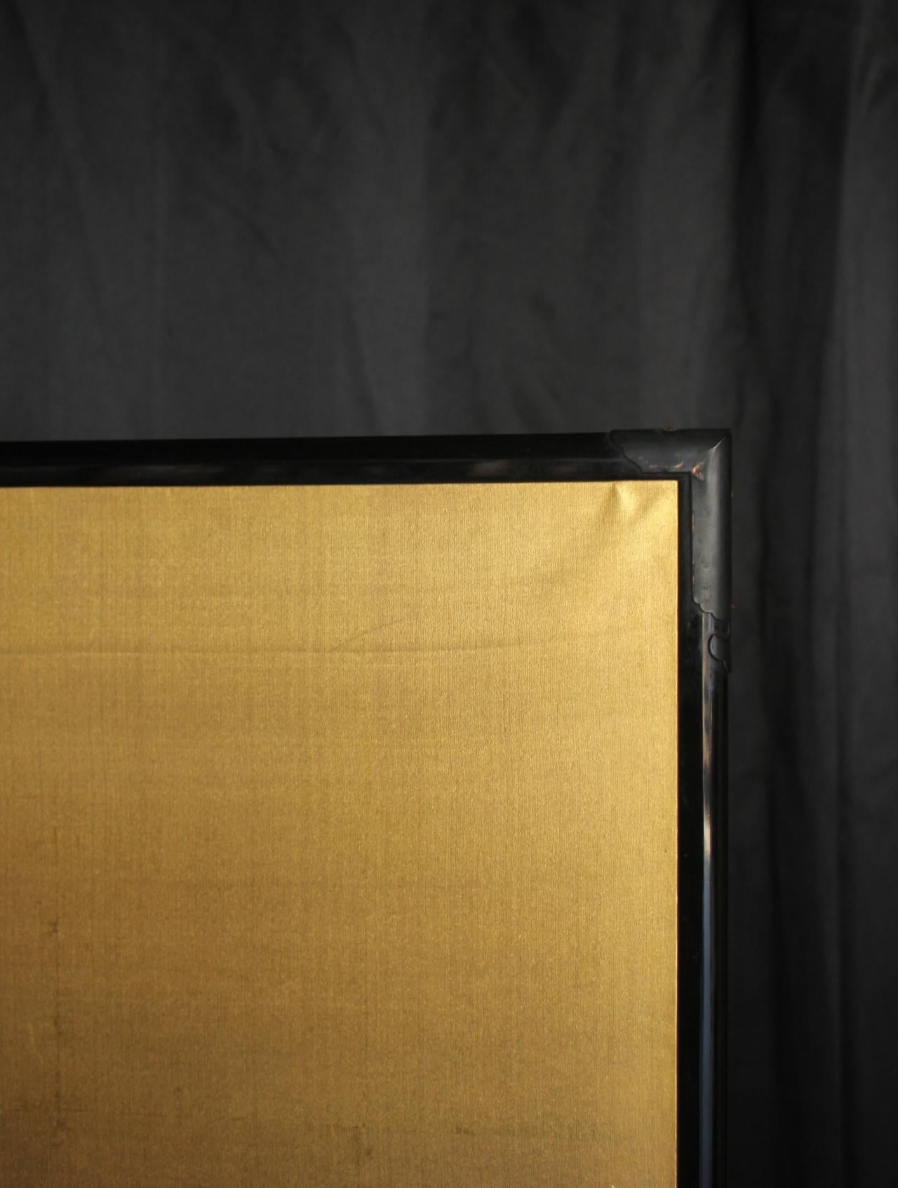 B89 Japanische Malerei, Mount Fuji Goldback Screen Byobu, 2-Paneele im Angebot 6