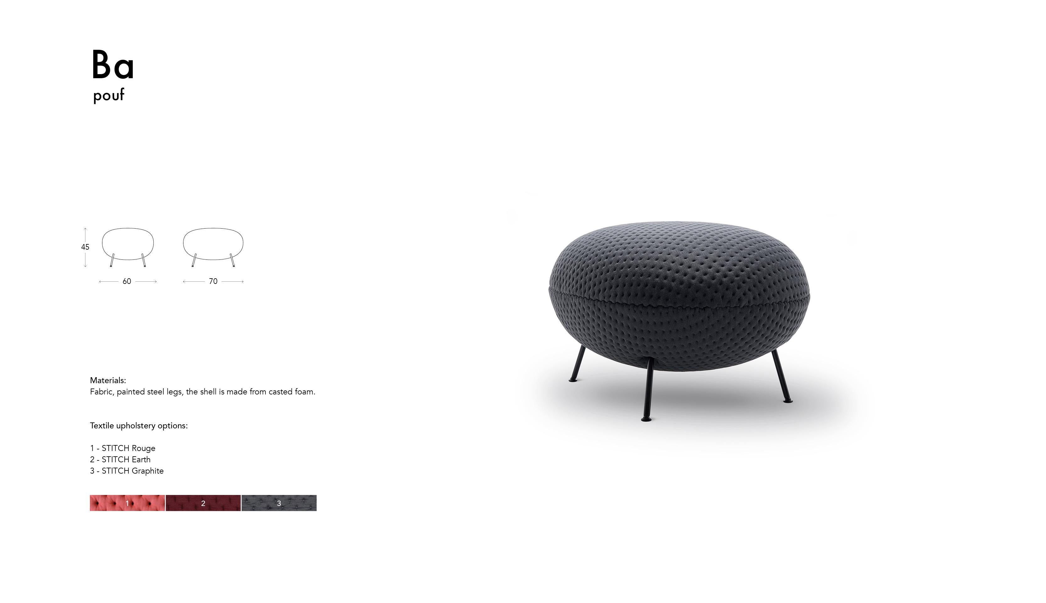 Contemporary Ba pouf in Graphite by Febrik For Sale