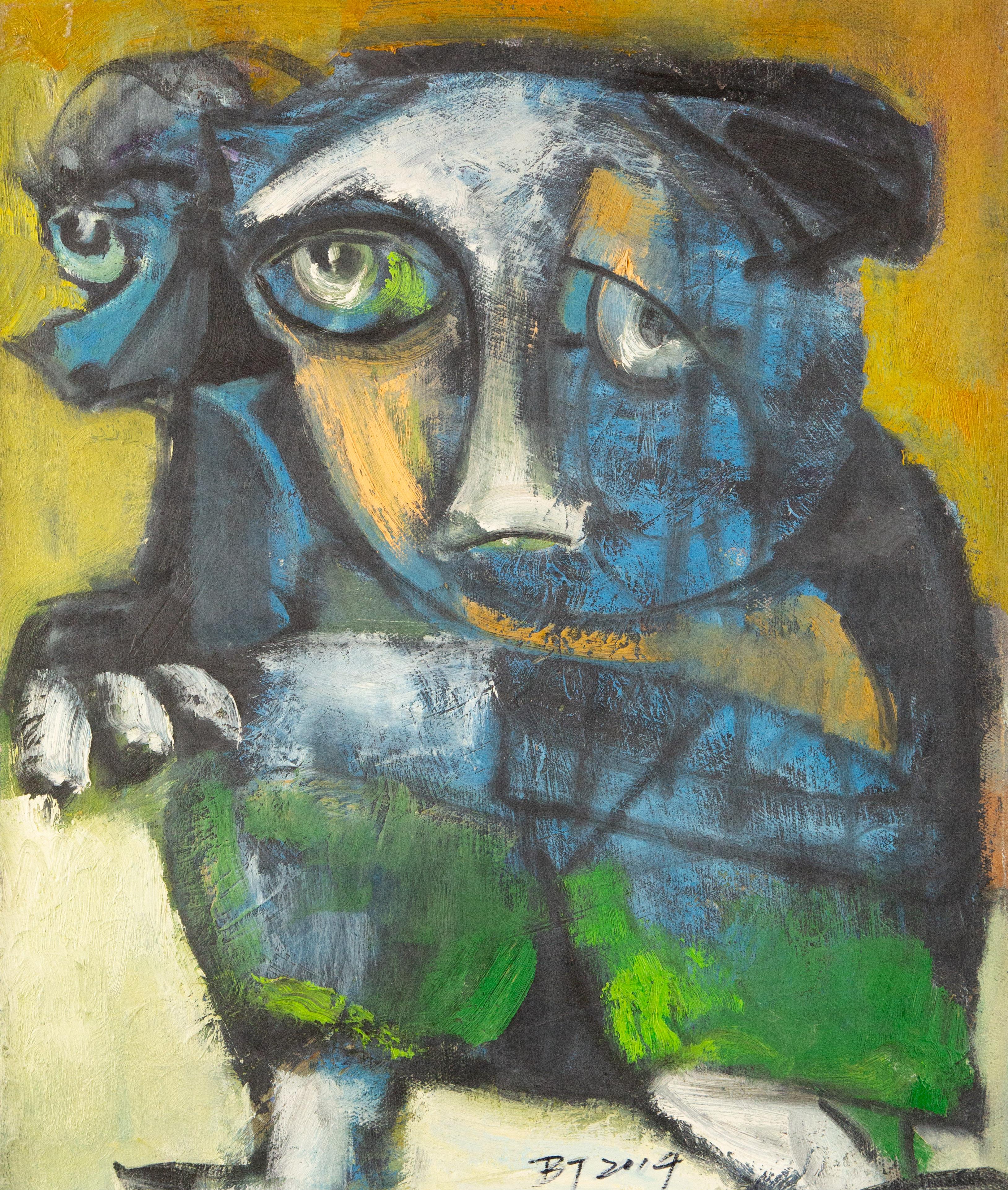 Abstract Painting di Ba, Te'er - BA, Te'er Olio originale astratto su tela "Blu"