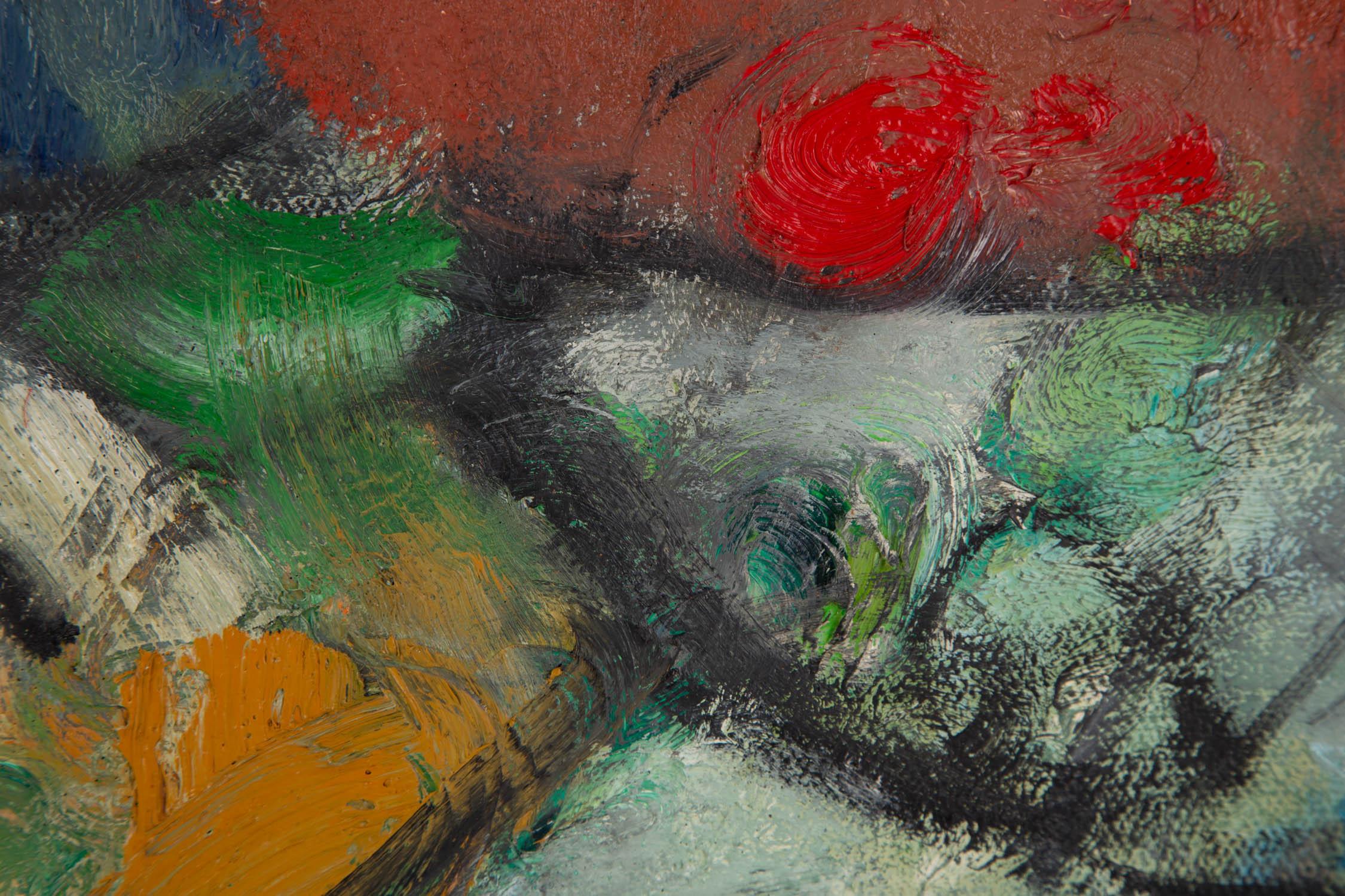 Ba, Te'er Pittura ad olio originale post-impressionista 