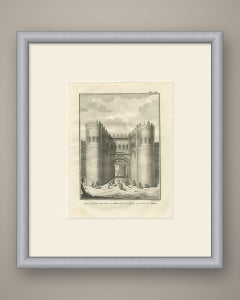 Bab el Futuh, a City Gate of Cairo, Antique Niebuhr Engraving, 1776