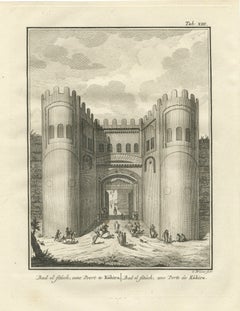 Bab el Futuh, a City Gate of Cairo, Antique Niebuhr Engraving, 1776