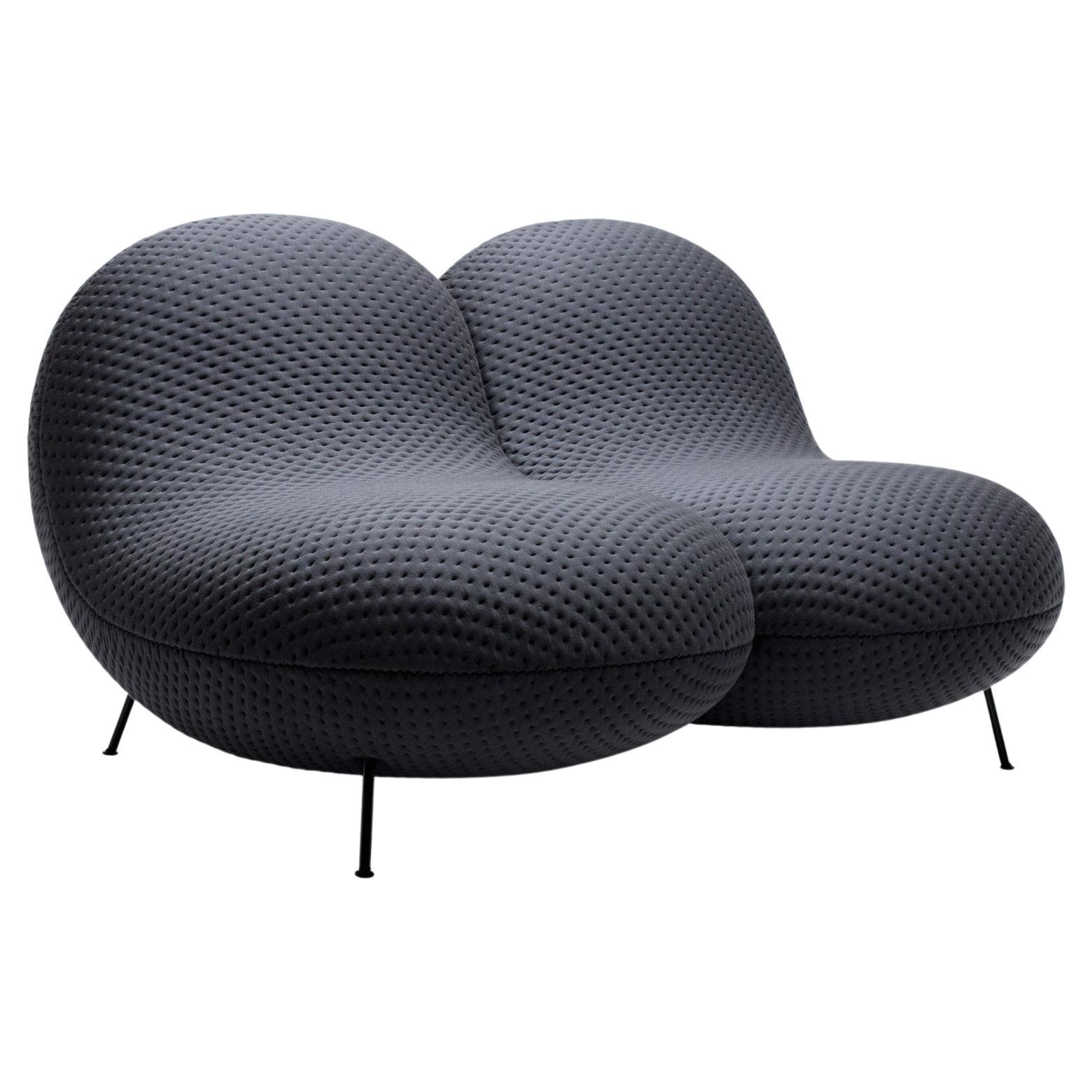 Baba 2-Seater Sofa in Stitch Graphite by Febrik For Sale
