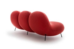 Baba 3-Seater Sofa in Stitch Rouge by Febrik