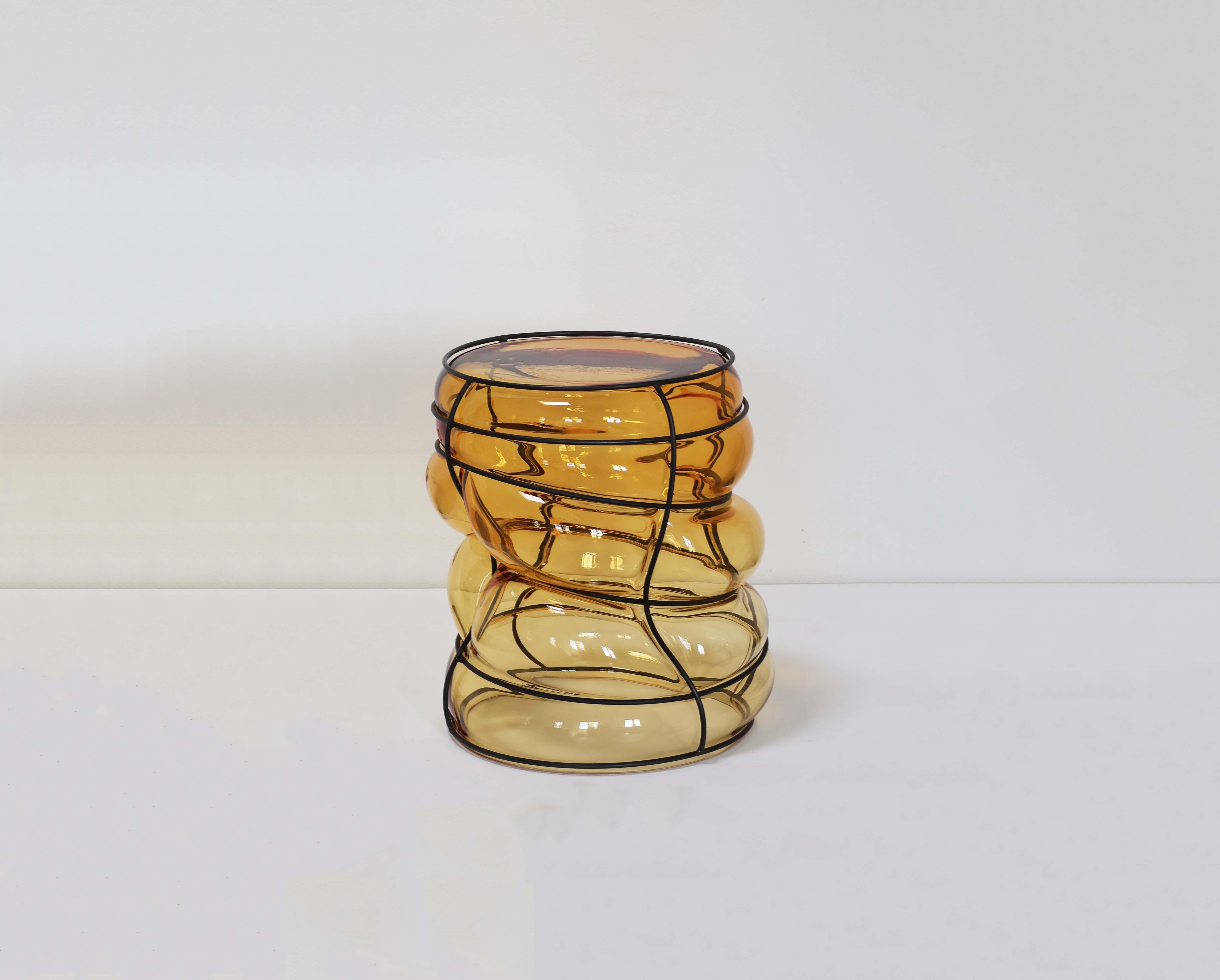Babà Coffee Table by Alice Crepaldi
Unique Piece.
Dimensions: Ø 42 x H 42 cm.
Materials: Murano glass and metal.

Alice Crepaldi is a versatile multidisciplinary artist hailing from Milan, Italy. Her artistic endeavors are deeply entrenched in the