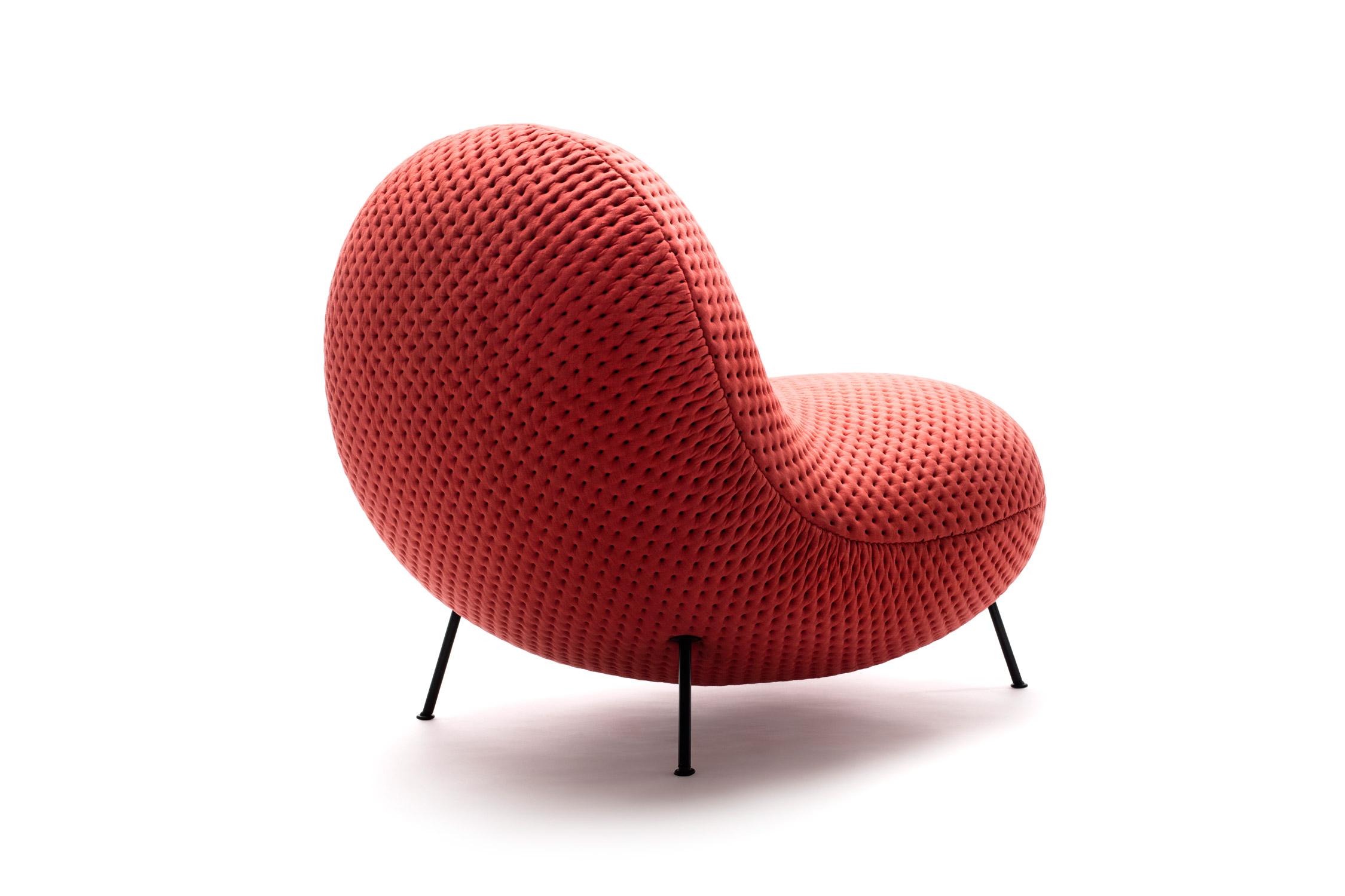European BaBa Easy chair in STITCH Rouge by Febrik For Sale