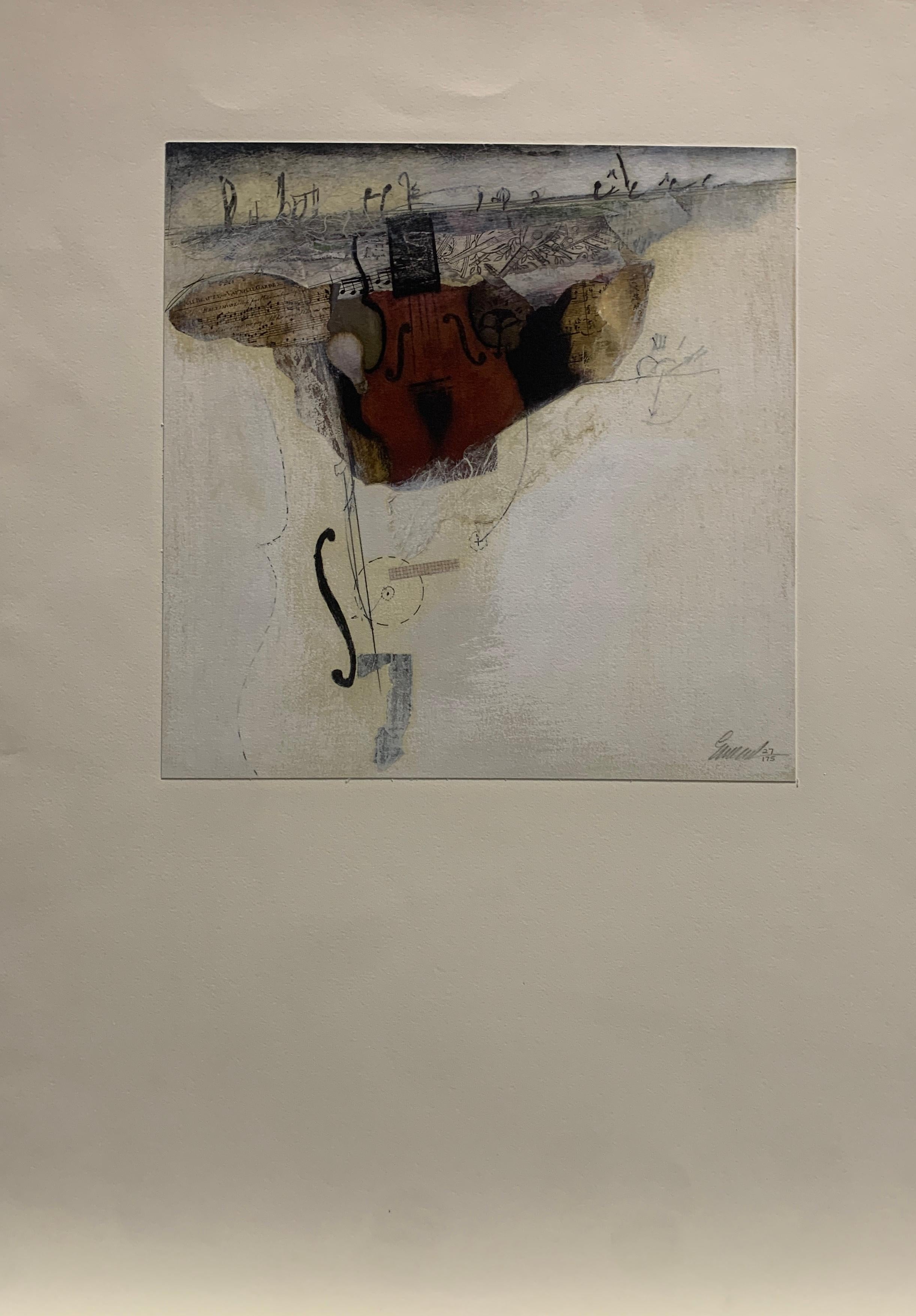 Hauptbuchzeile (Grau), Abstract Print, von Babak Emanuel