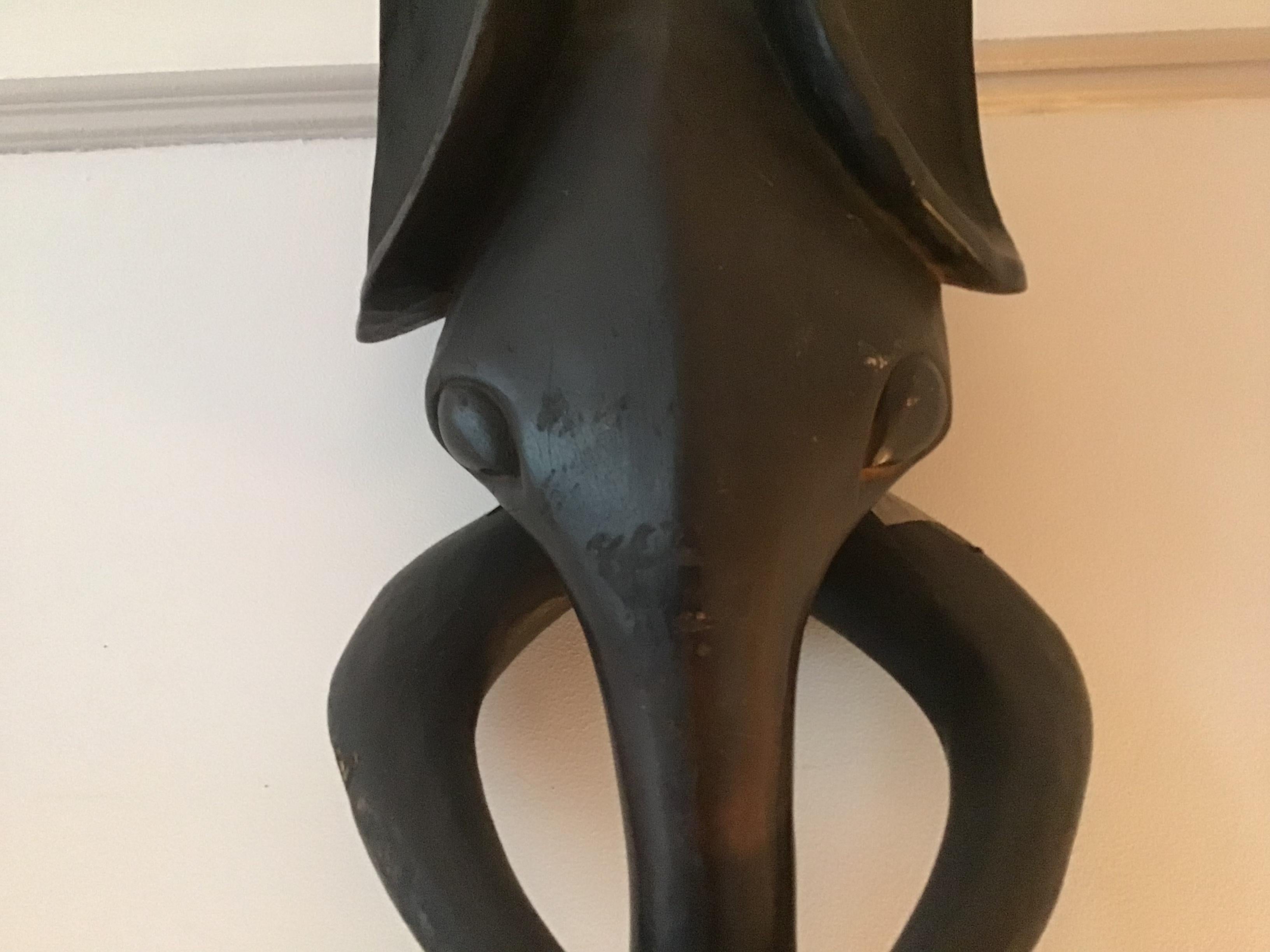 The use of elephant masks is considered a special privilege because the elephant is a majestic animal.
These masks appear during festive ceremonies and are worn by members of the secret society of the elephant, who are closely involved with the